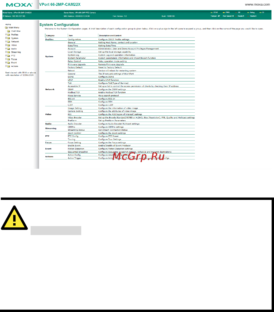 Moxa VPort 66 [14/15] Attention attention