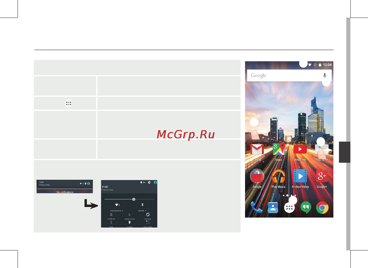 Archos 45c Helium [105/197] No seu ecrã inicial