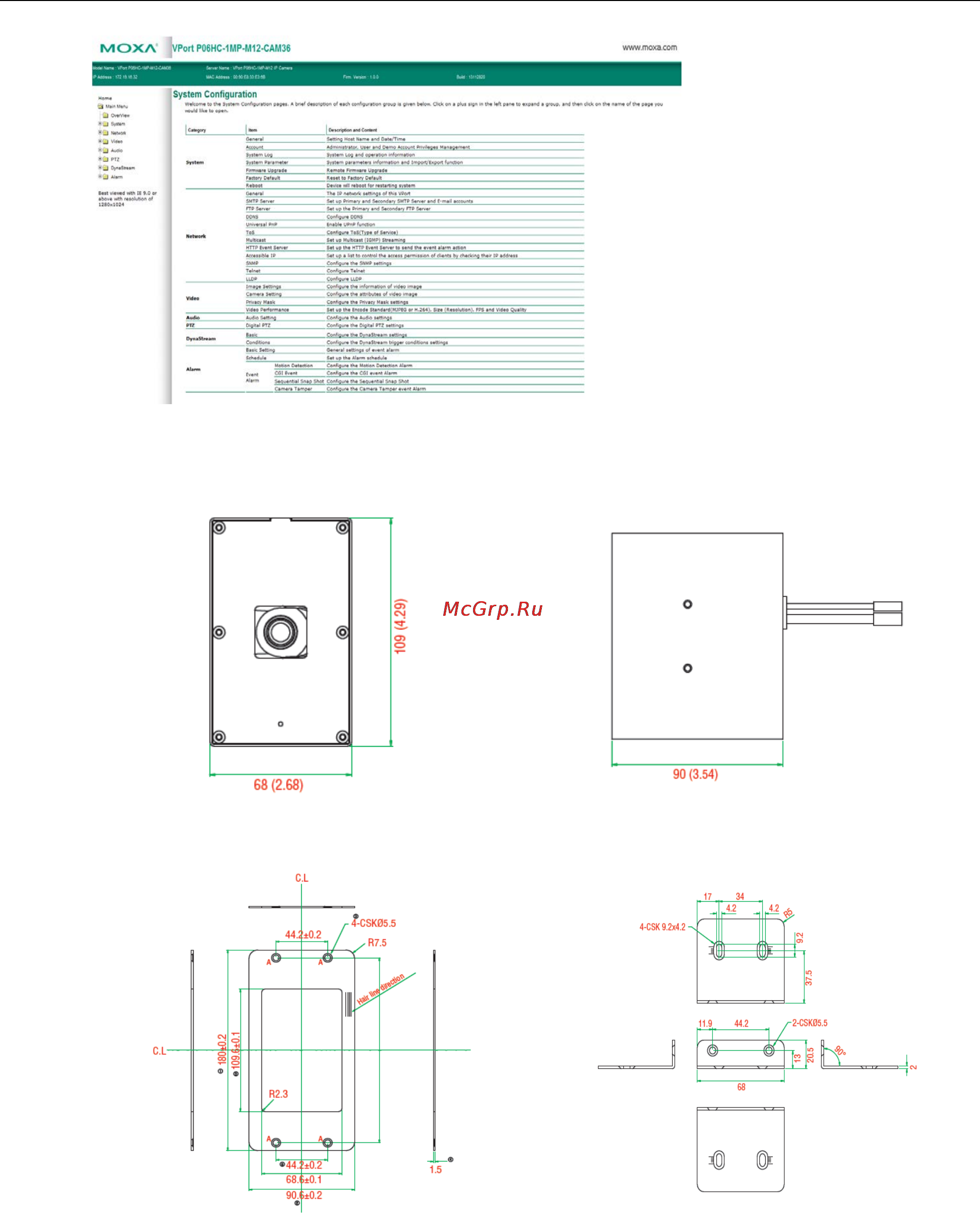 Moxa VPort P06HC-1MP-M12-CAM36 [17/69] Vport p06hc 1mp m12 dimensions