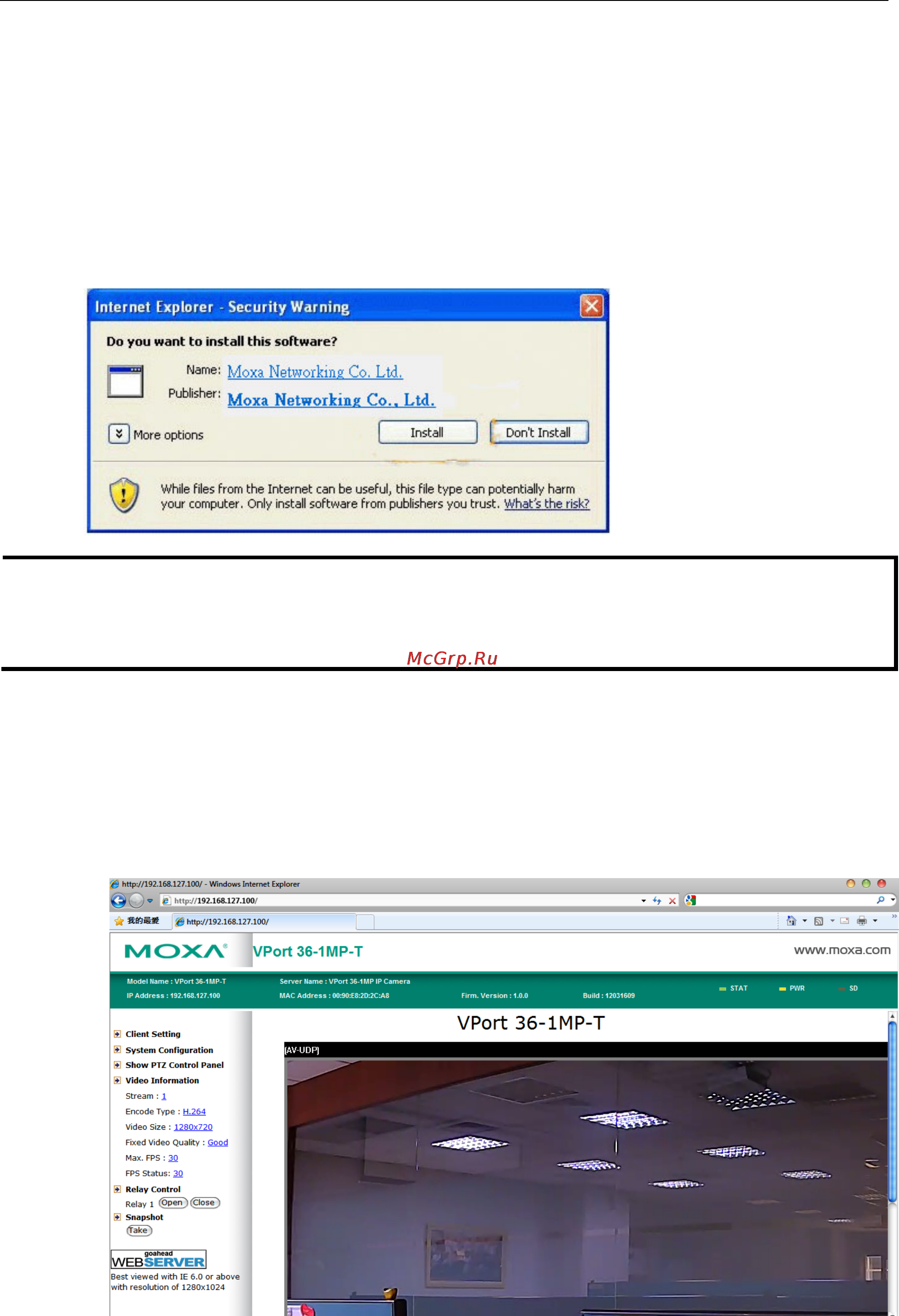 Moxa VPort P16-1MP-M12-CAM36-CT [9/64] Step 2 access the vport s web based manager