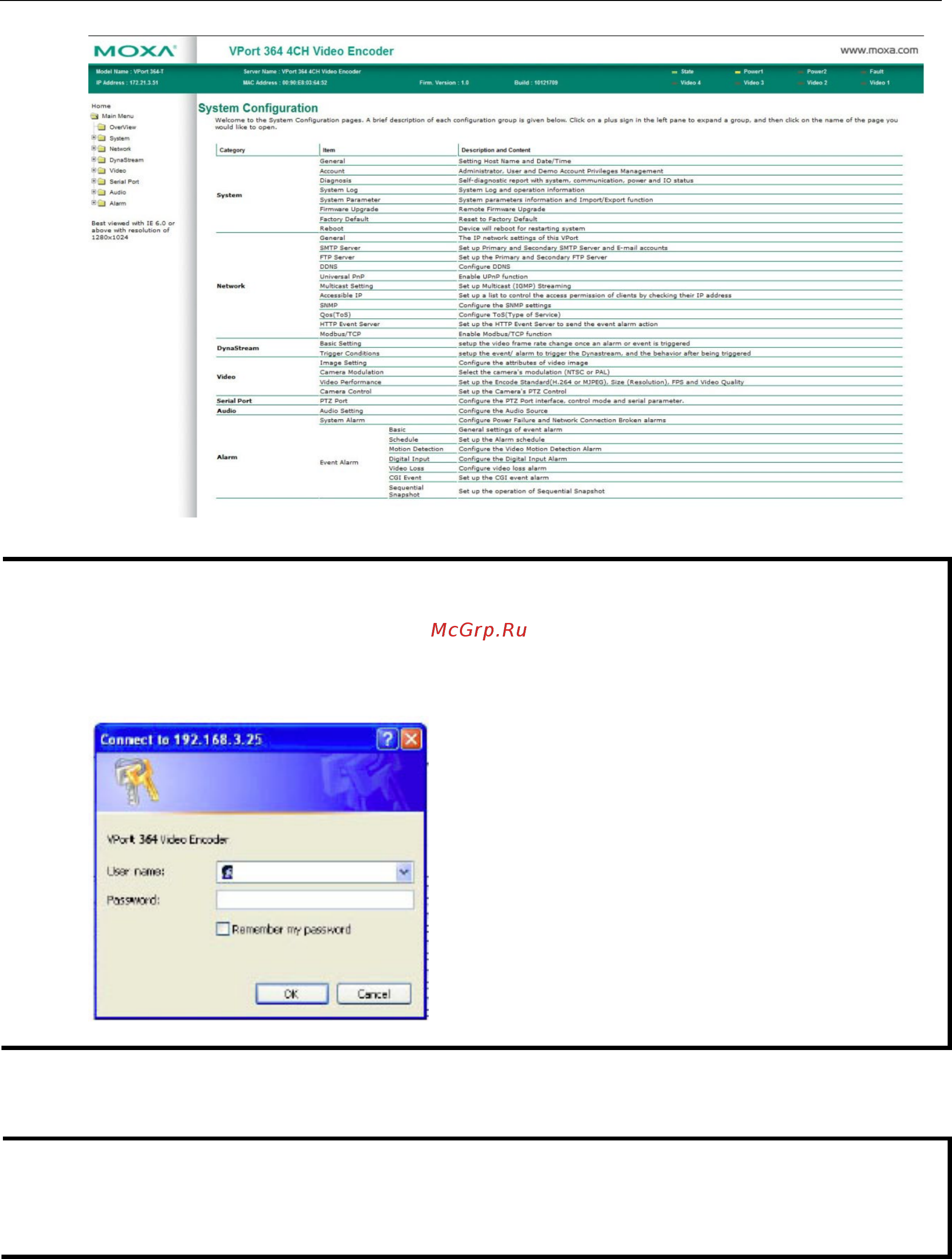 Moxa VPort 461A-T [20/88] Rs 232 console configuration 115200 none 8 1 vt1 00
