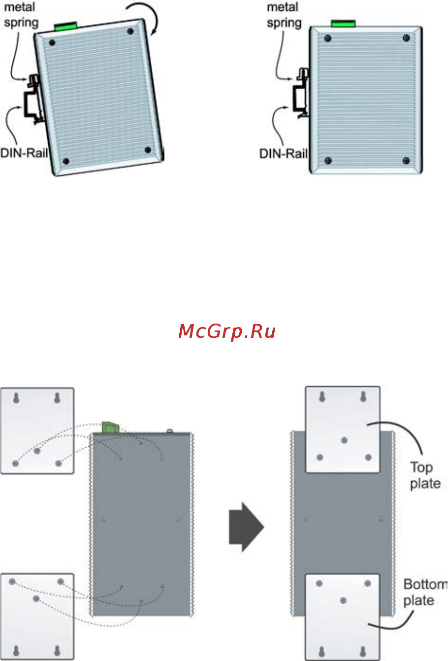 Moxa VPort 364A-M-SC-T [12/21] Din rail mounting