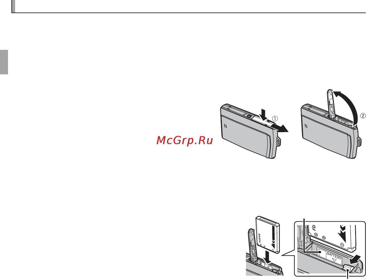 Fujifilm FinePix Z1000EXR [26/146] Установка батареи и карты памяти установка батареи и карты памяти