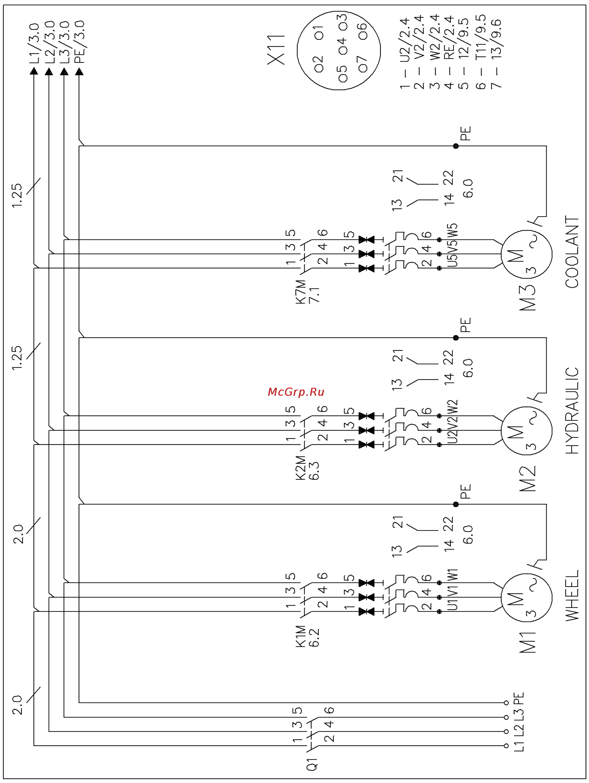 Jet JPSG-1020AH (ITA3A1020) [42/58] Схема электрической цепи 10 управление двигателями
