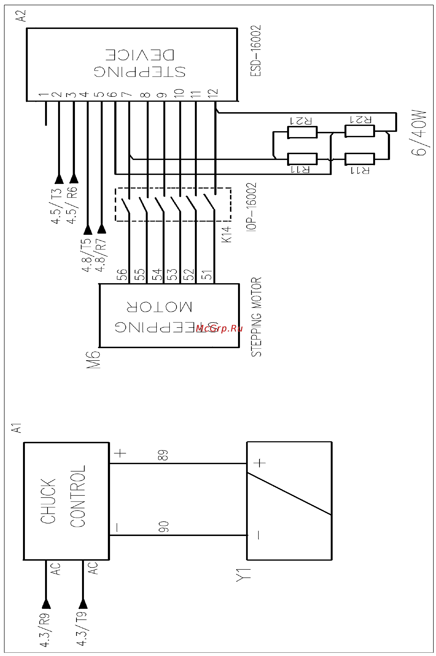 Jet JPSG-1224AH 50000979T 400В [45/58] Шаговый двигатель и контроль магнитного стола
