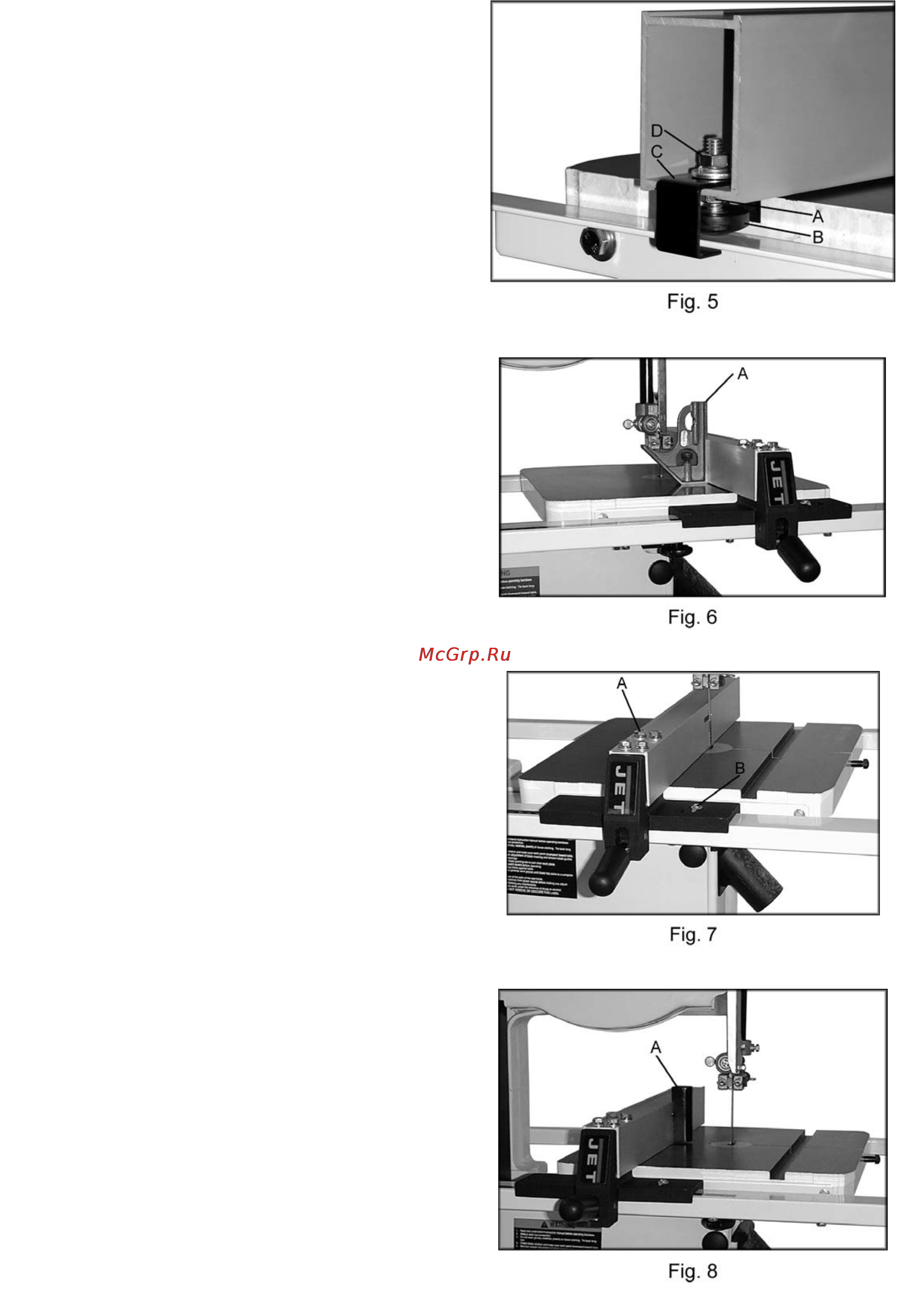 Jet JWBS-14OS (708113A-RU) Регулируемый параллельный упор JRF-14R. Инструкция онлайн [3/4] 172172