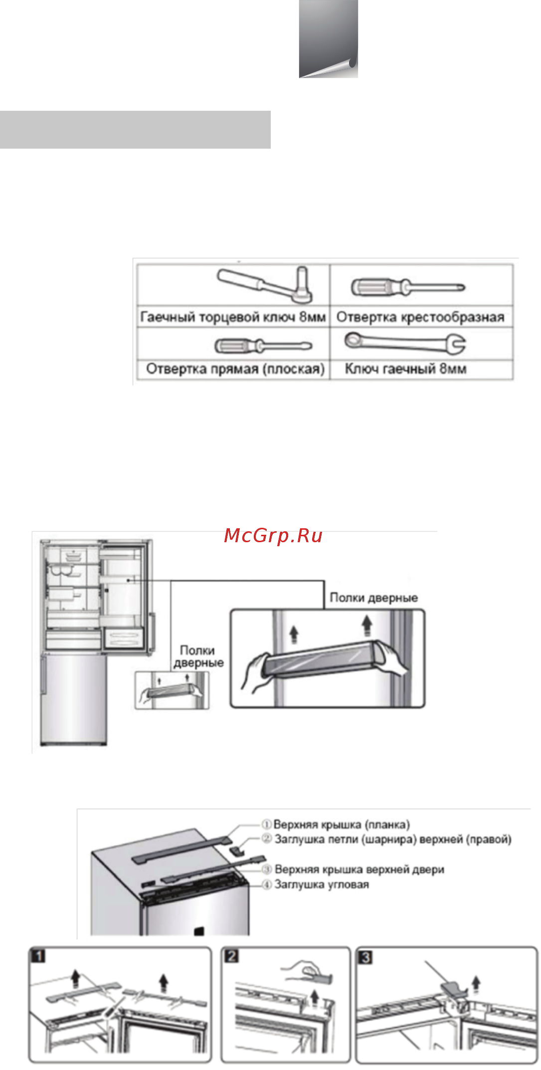 Hisense RD-44WC4SAY [8/31] Перевешивание двери
