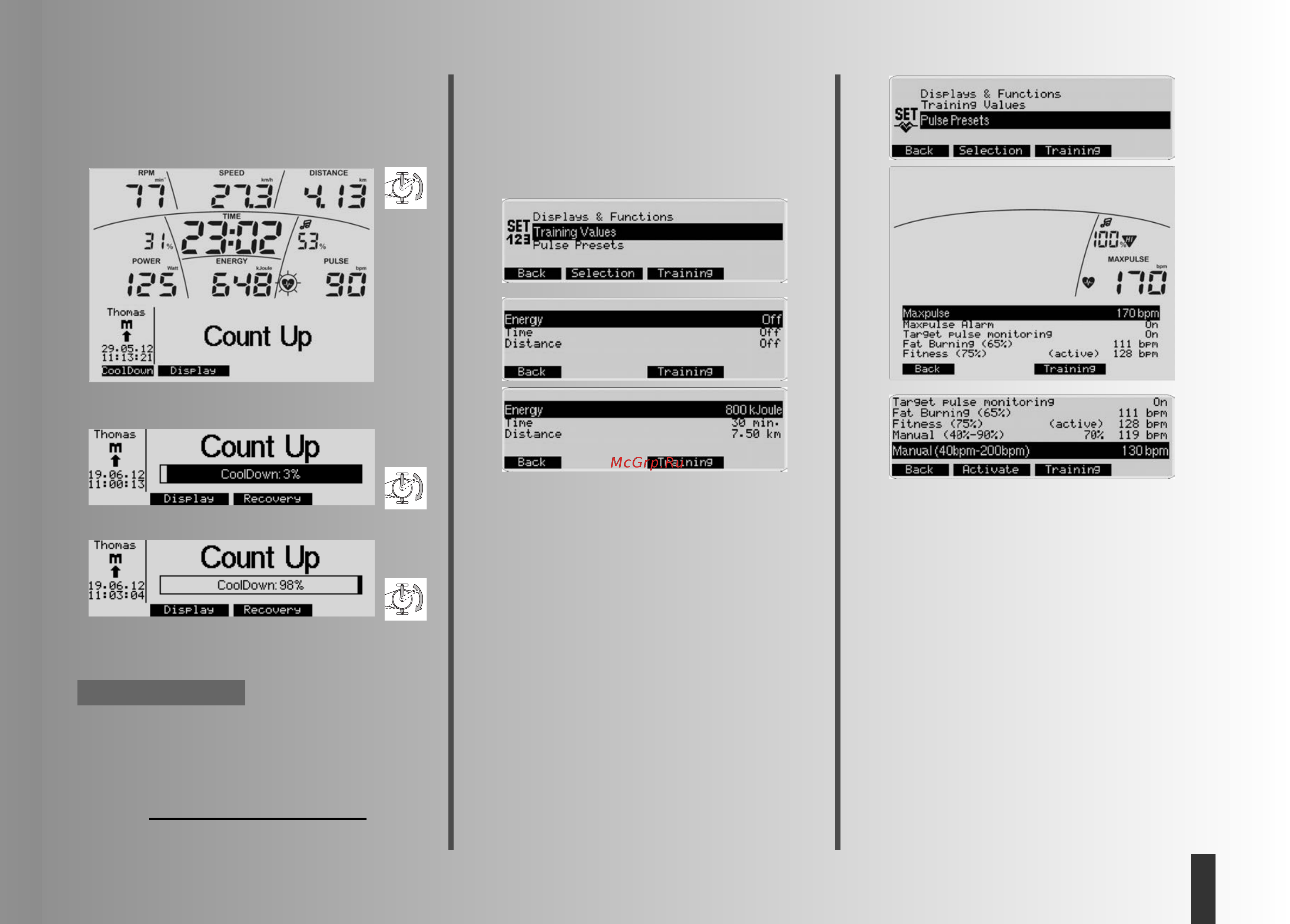 Kettler Unix EX [15/21] Параметры пульса