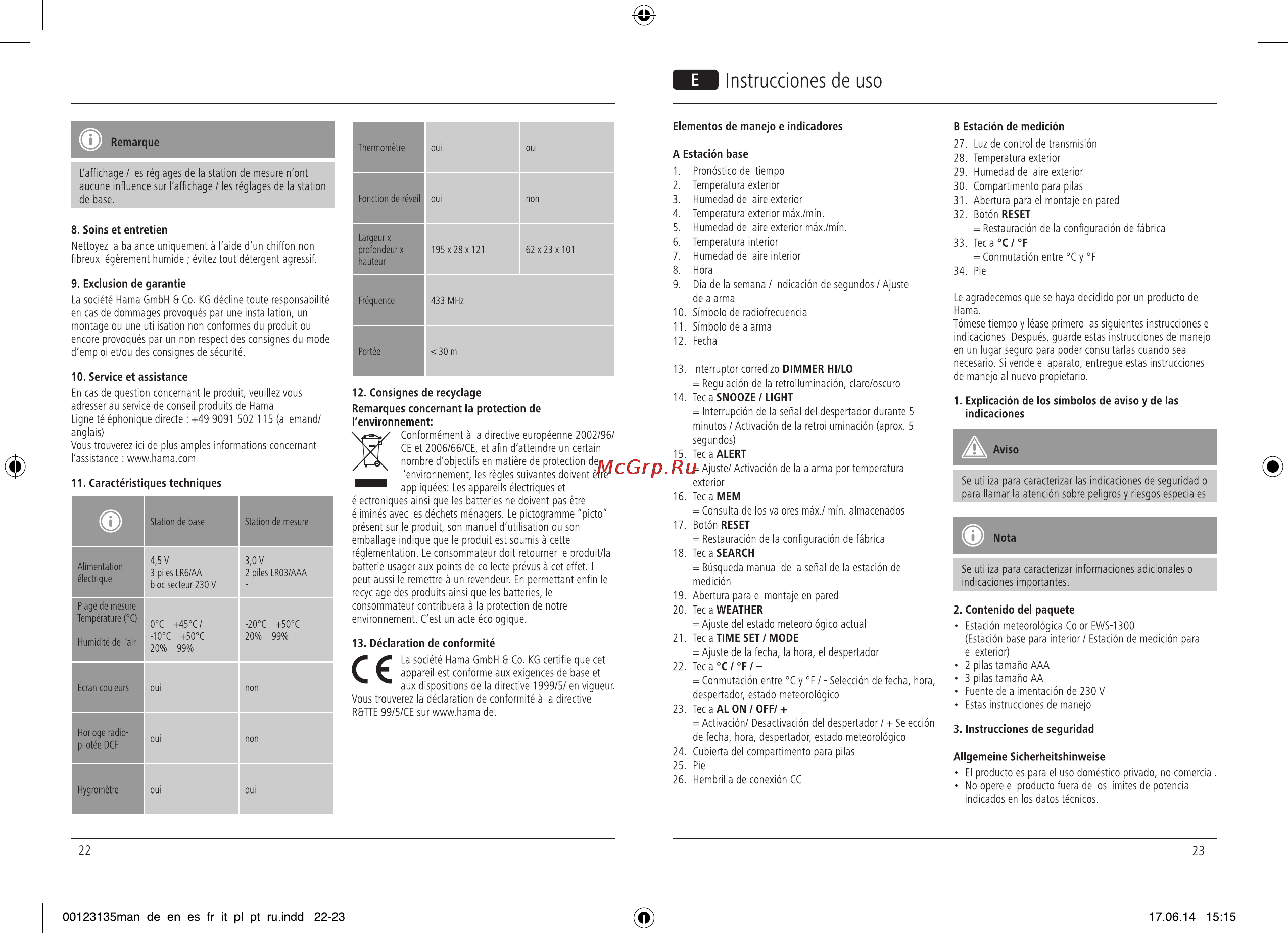 Hama EWS-1300 [12/29] Instrucciones de uso