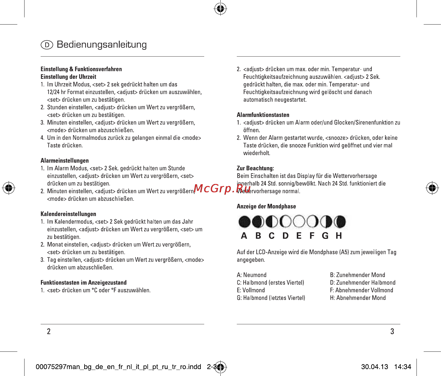 Hama TH-100 (75297) [2/13] Man_bg_de_en_fr_nljt_pl_pt_ru_tr_ro indd 2 3 30 4 3 14 34