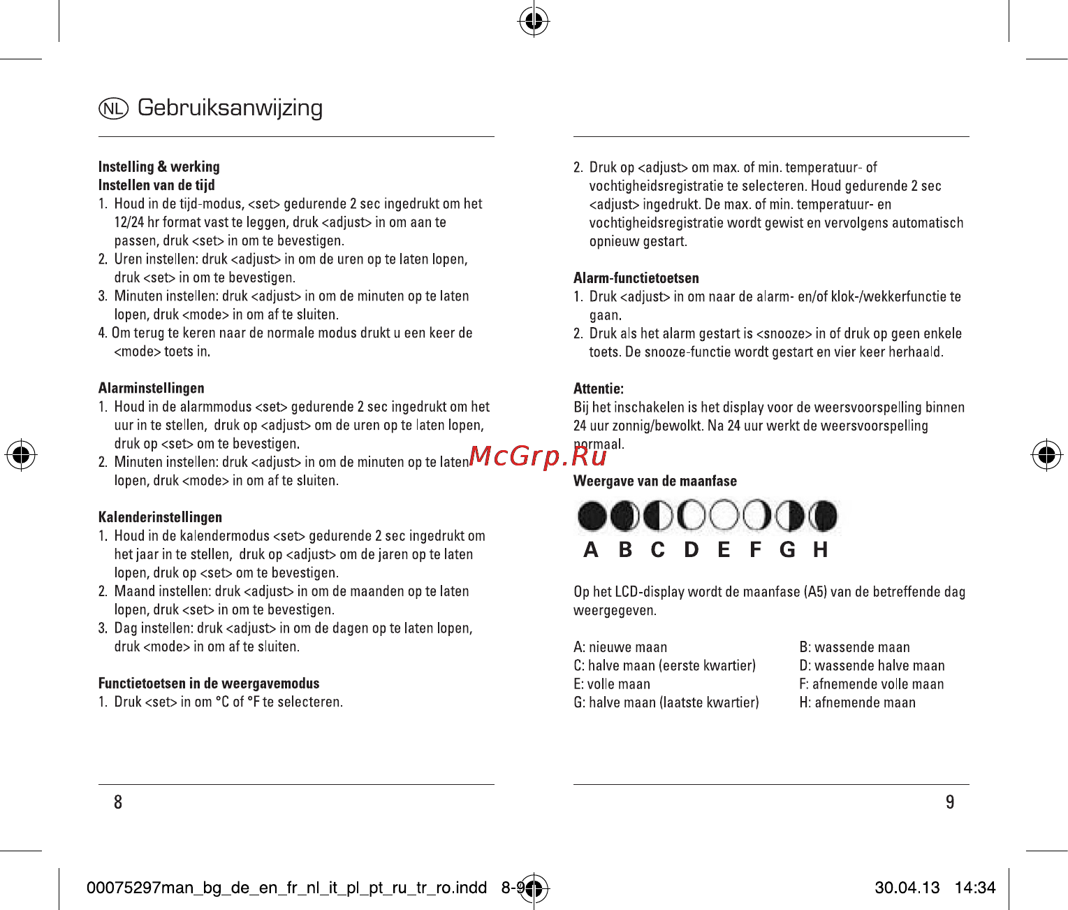 Hama TH-100 (75297) [5/13] Man_bg_de_en_fr_nljt_pl_pt_ru_tr_ro indd 8 30 4 3 14 34