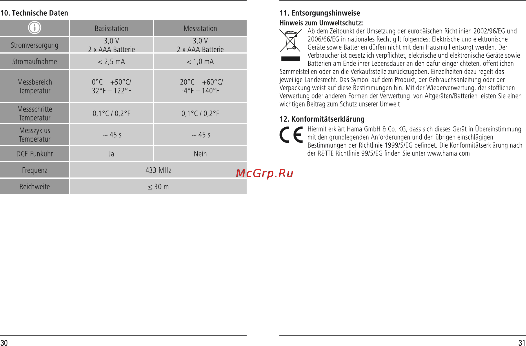 Hama EWS-850 [16/54] Hinweis zum umweltschutz