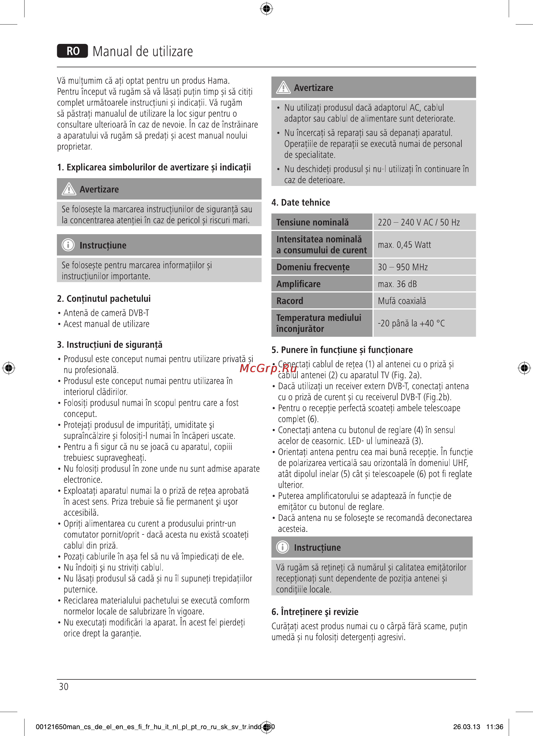 Hama H-121650 [32/38] Manual de utilizare