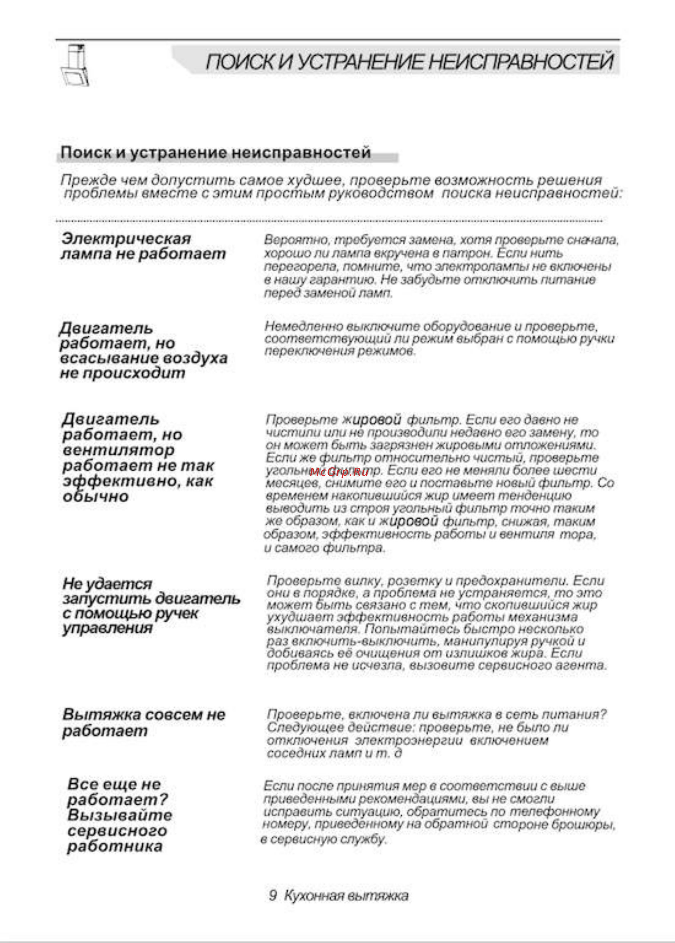 EXITEQ Victoria 60 black [12/14] Поиск и устранение неисправностей