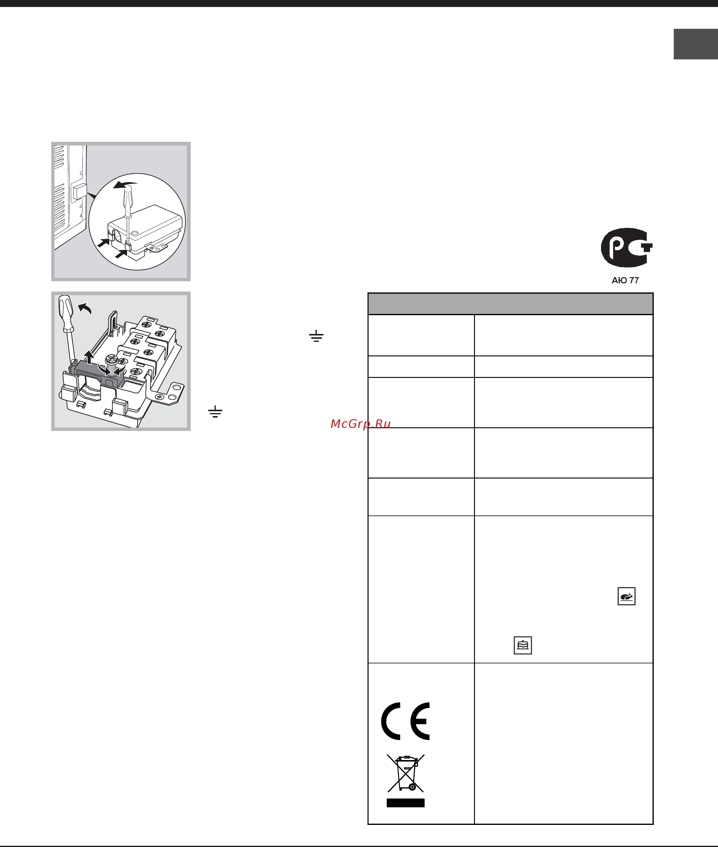 Hotpoint-Ariston OFD 610 (MR) RU/HA [3/20] Electrical connections