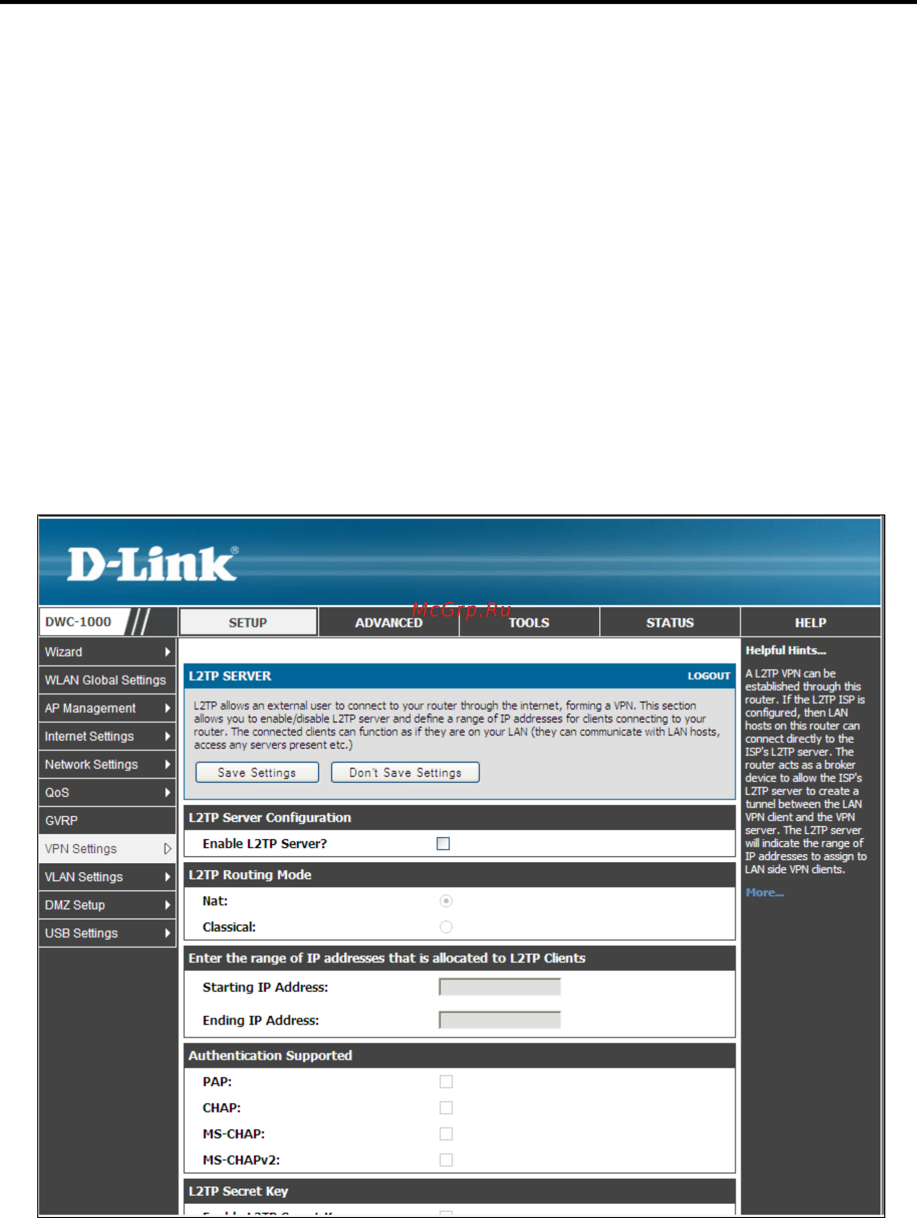 D-Link DWC-1000 [121/246] L2tp tunnel support