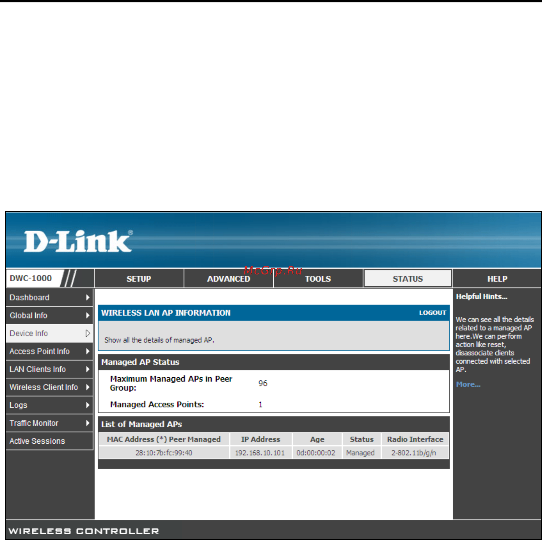 D-Link DWC-1000 [133/246] Viewing managed access point information
