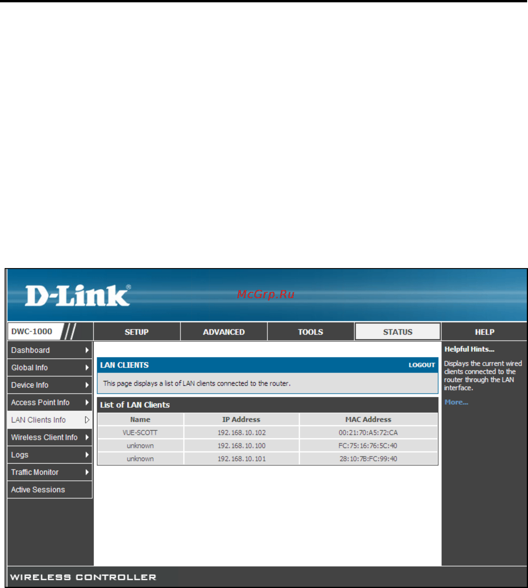 D-Link DWC-1000 [148/246] Lan clients