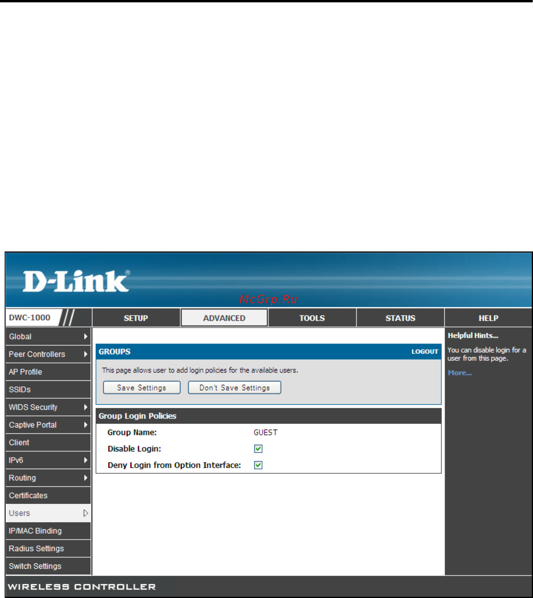 D-Link DWC-1000 [193/246] Configuring login policies