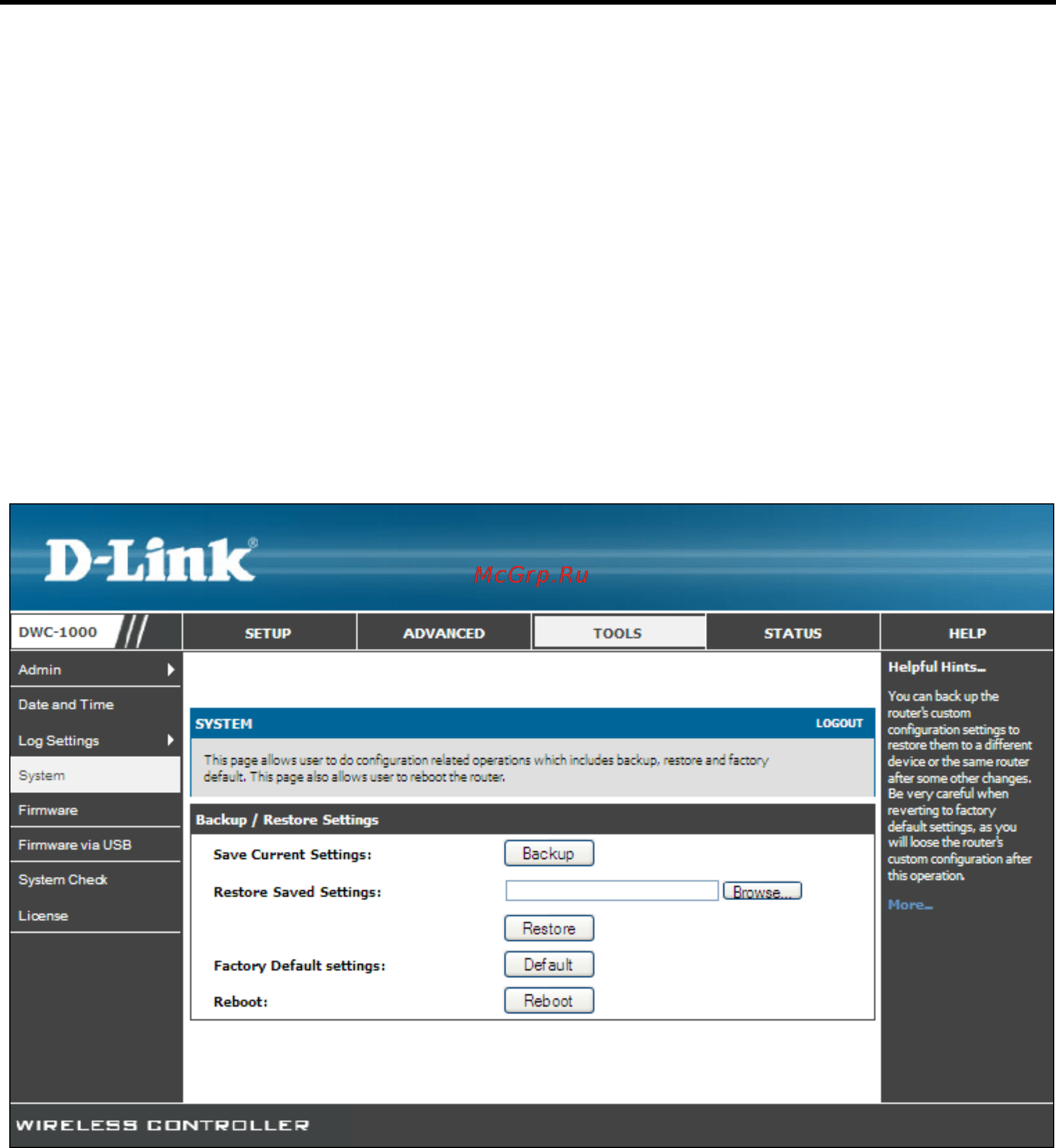 D-Link DWC-1000 [204/246] Backing up configuration settings