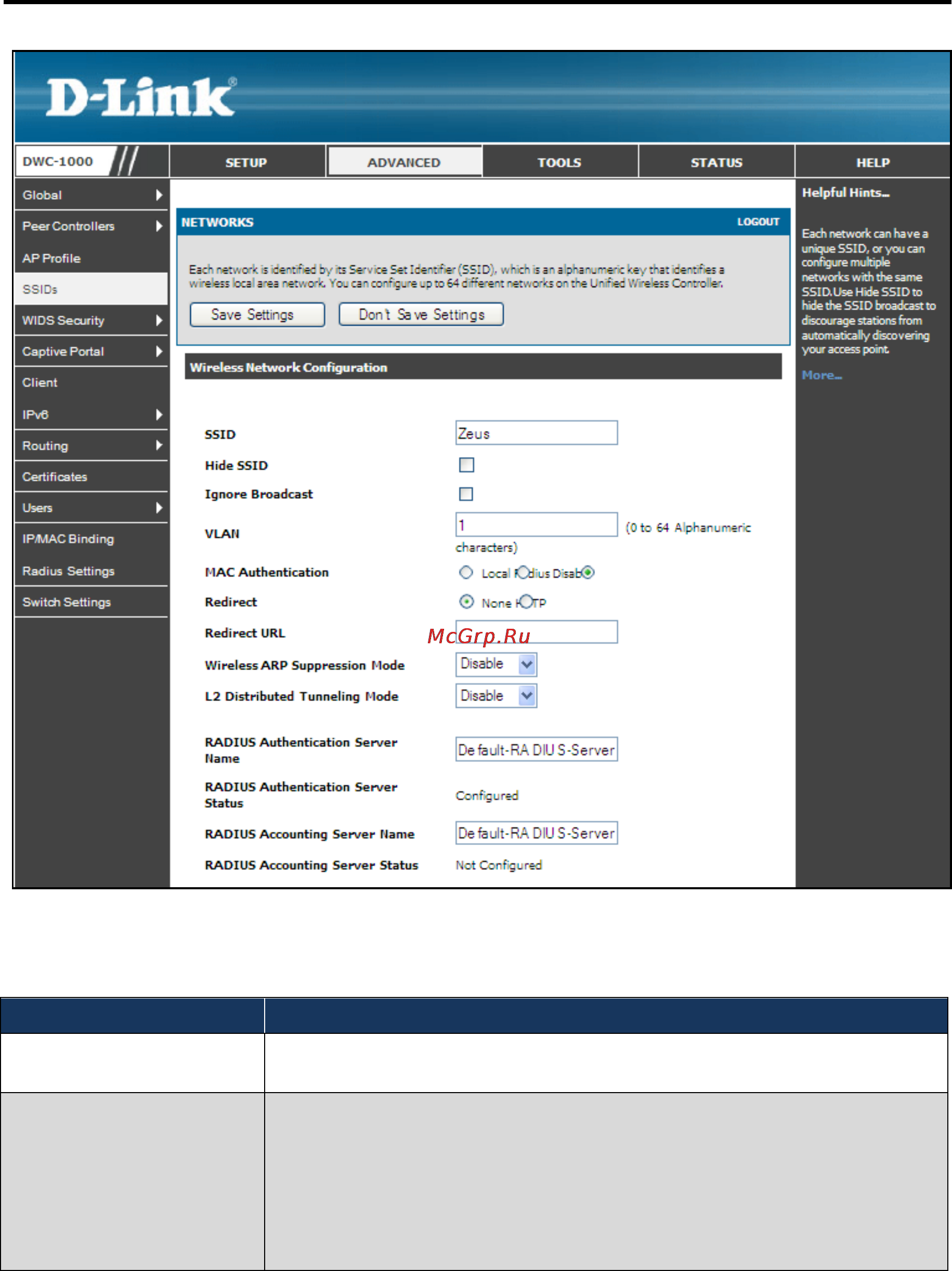 D-Link DWC-1000 [37/246] Complete the fields on the networks page see table 3 3 and click save settings