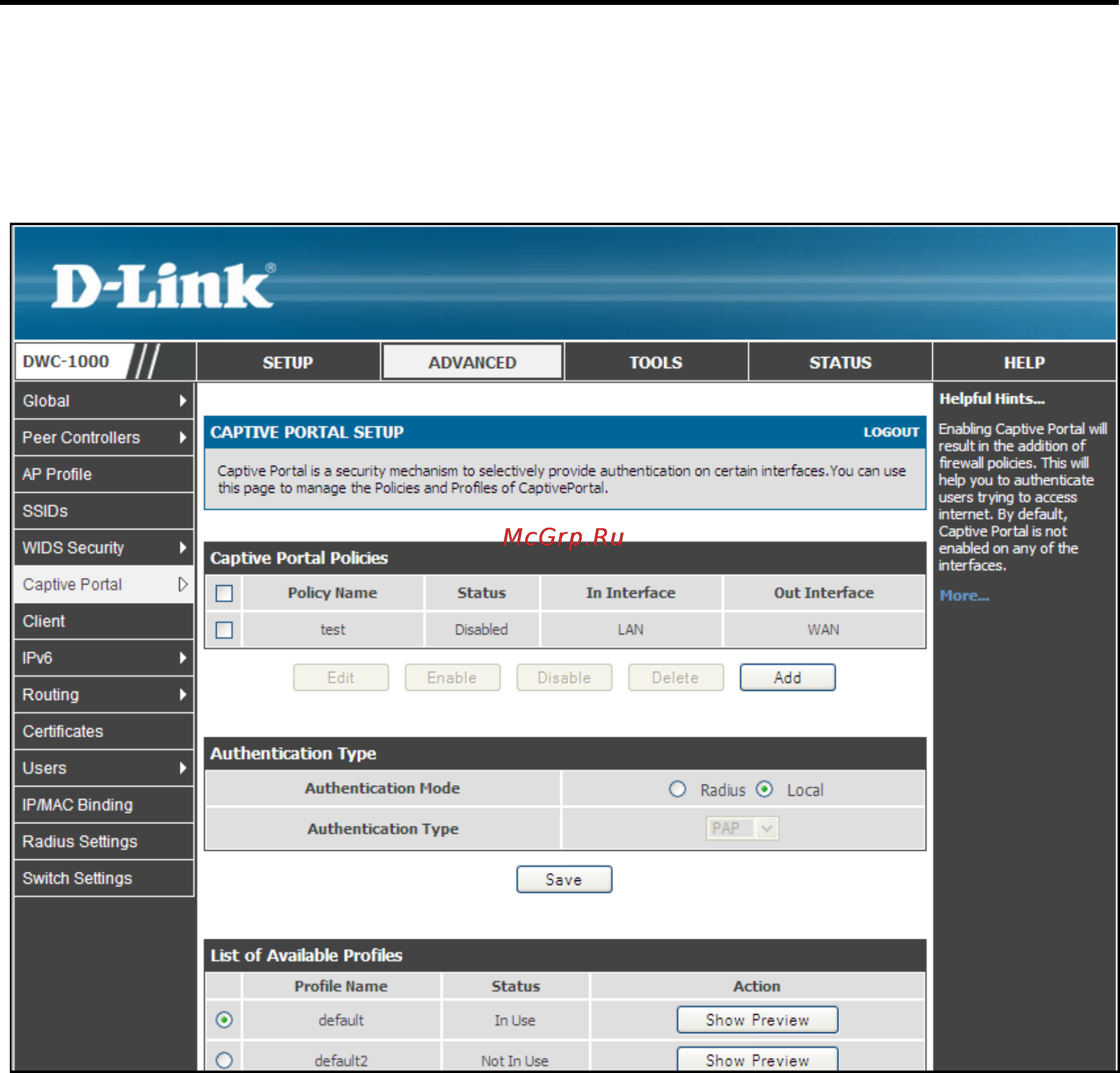 D-Link DWC-1000 Руководство пользователя для ревизии A1 _версии ПО 4.3.0.x _ 4.4.0.x_ онлайн [48/246] 172917