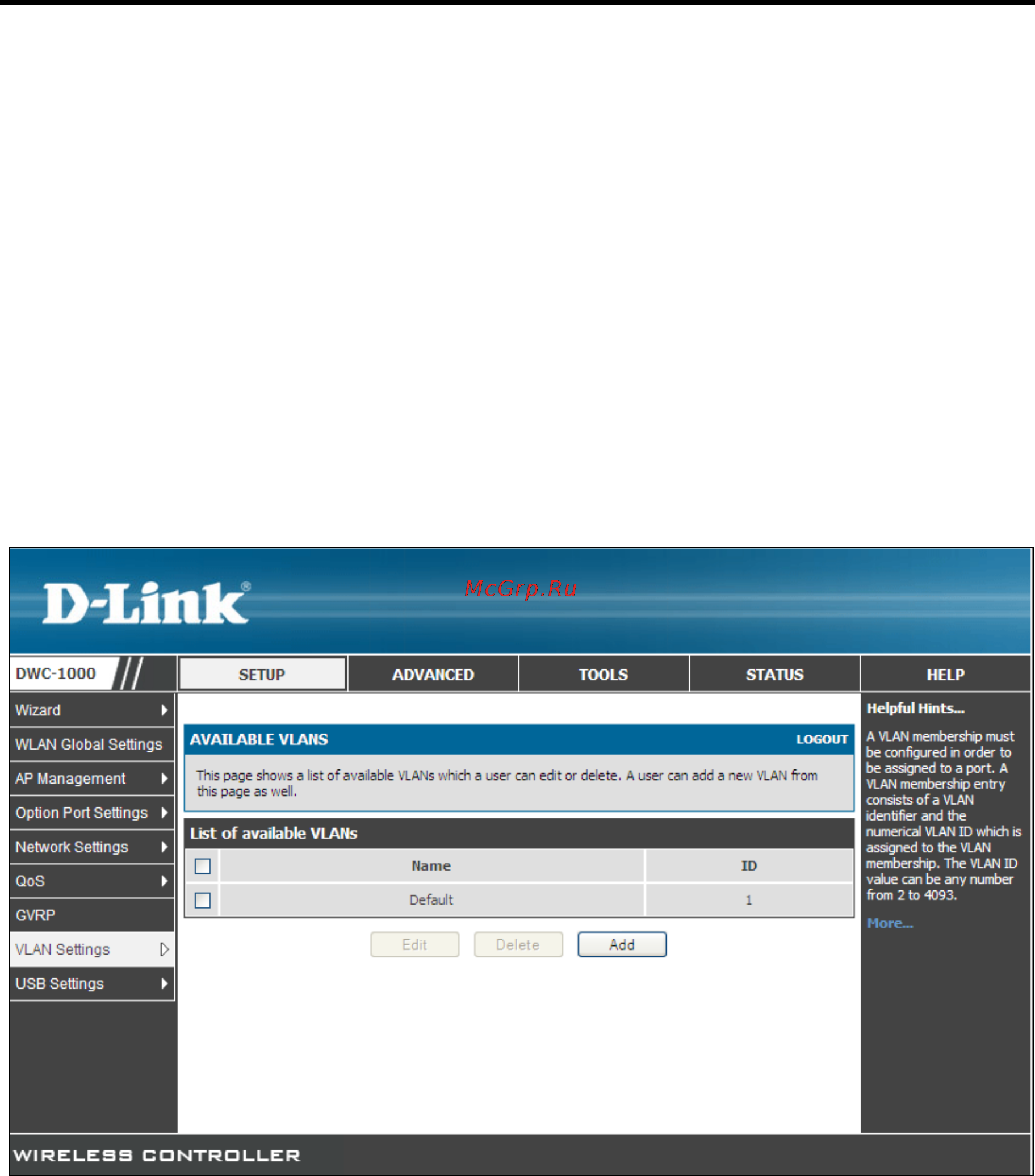 D-Link DWC-1000 [60/246] Creating vlans