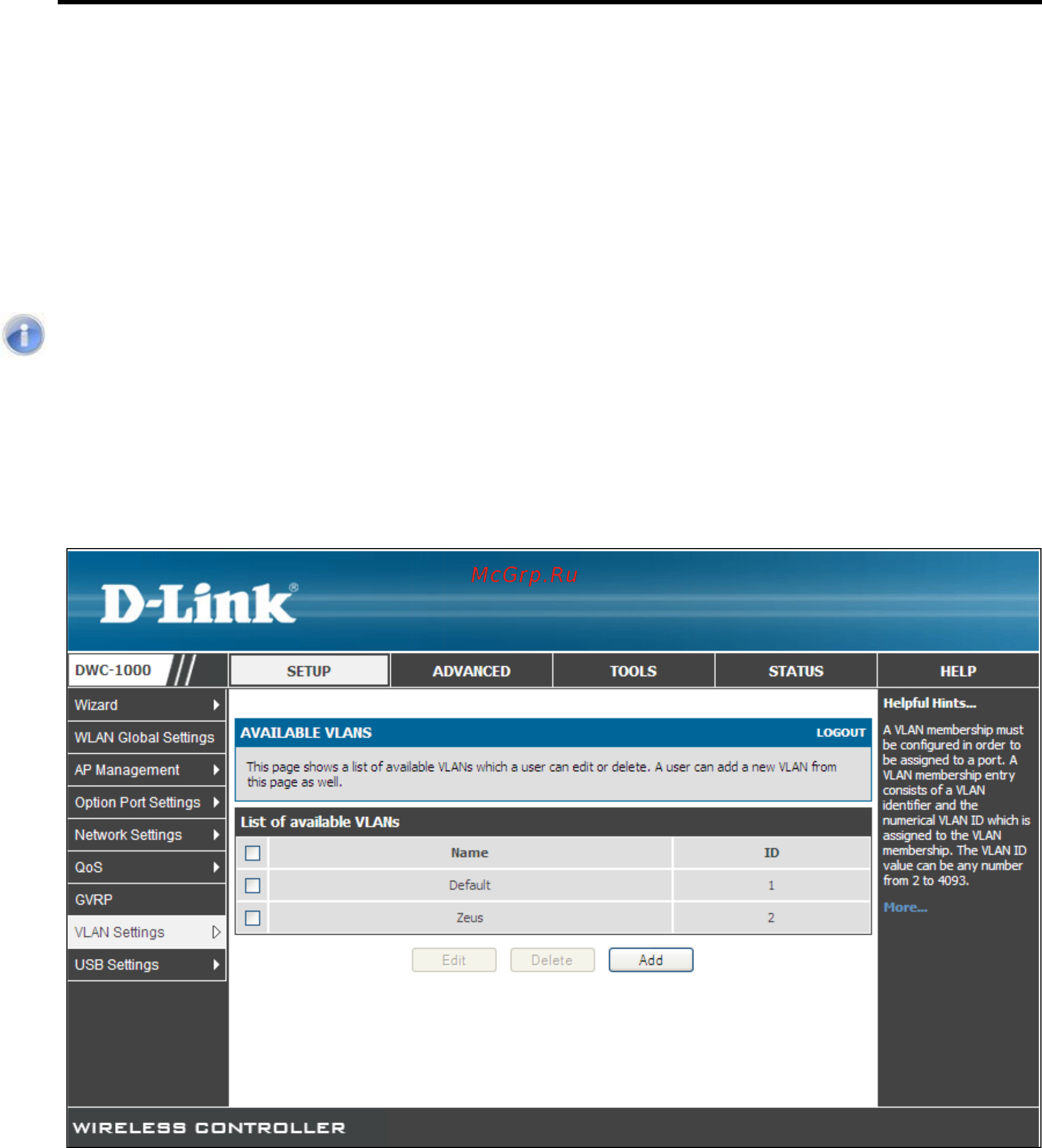 D-Link DWC-1000 [64/246] Deleting vlans