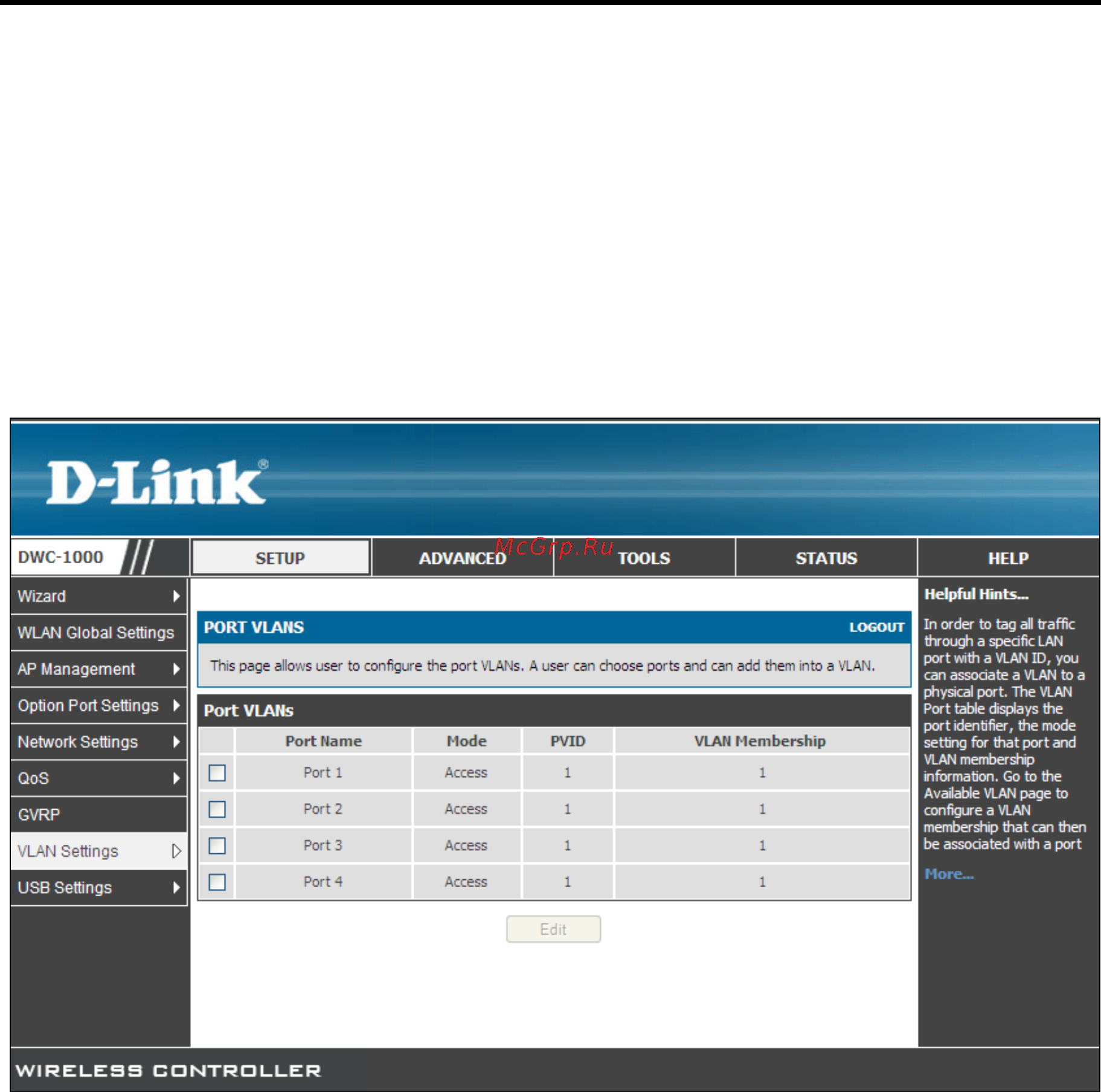 D-Link DWC-1000 [65/246] Port vlans