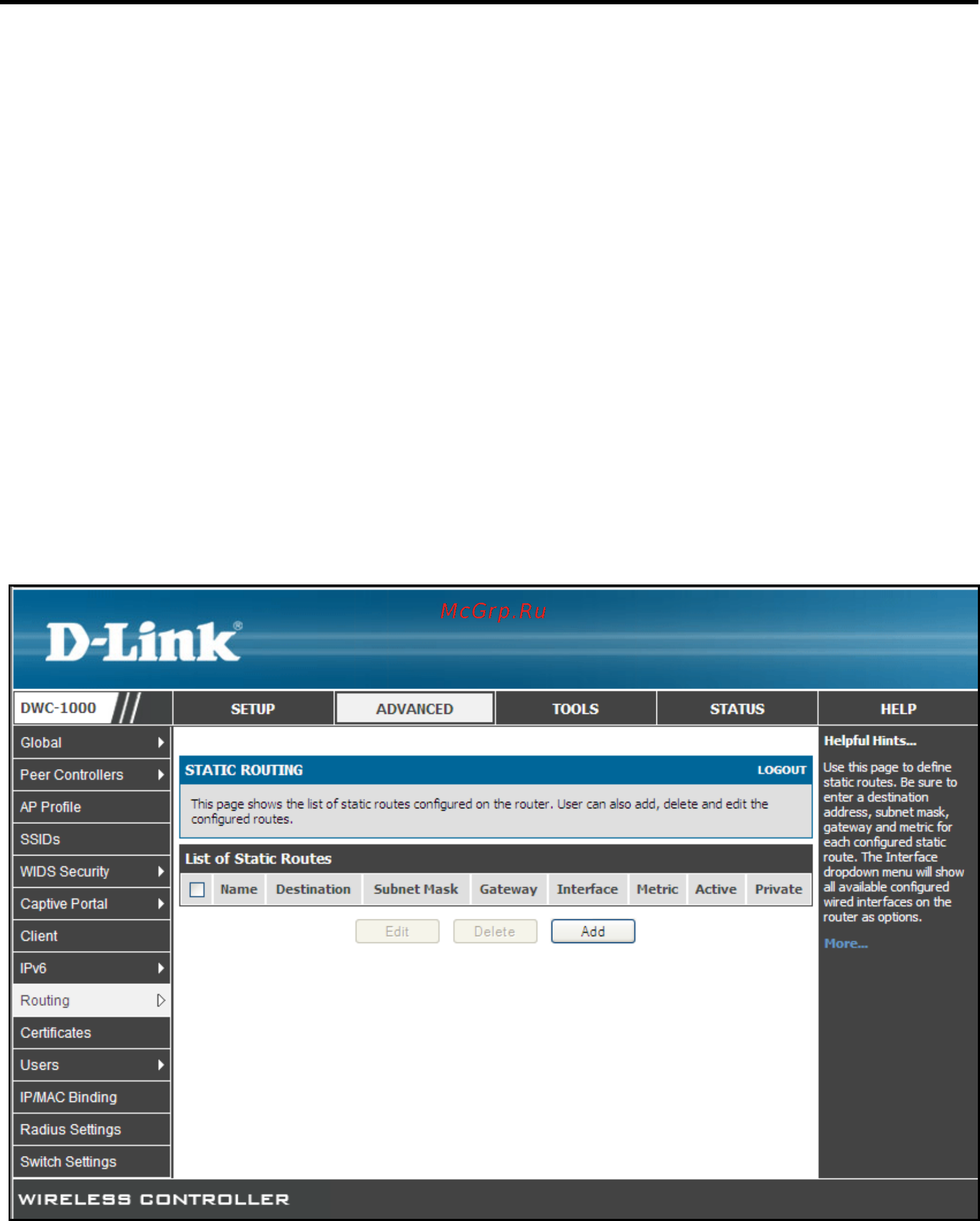 D-Link DWC-1000 [72/246] Static routing