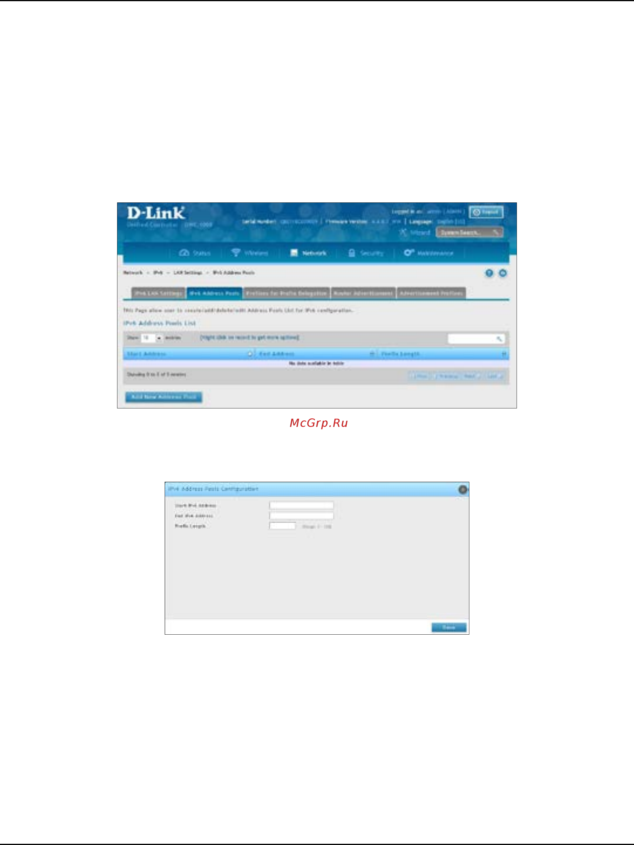 D-Link DWC-1000 [123/368] Ipv6 address pools