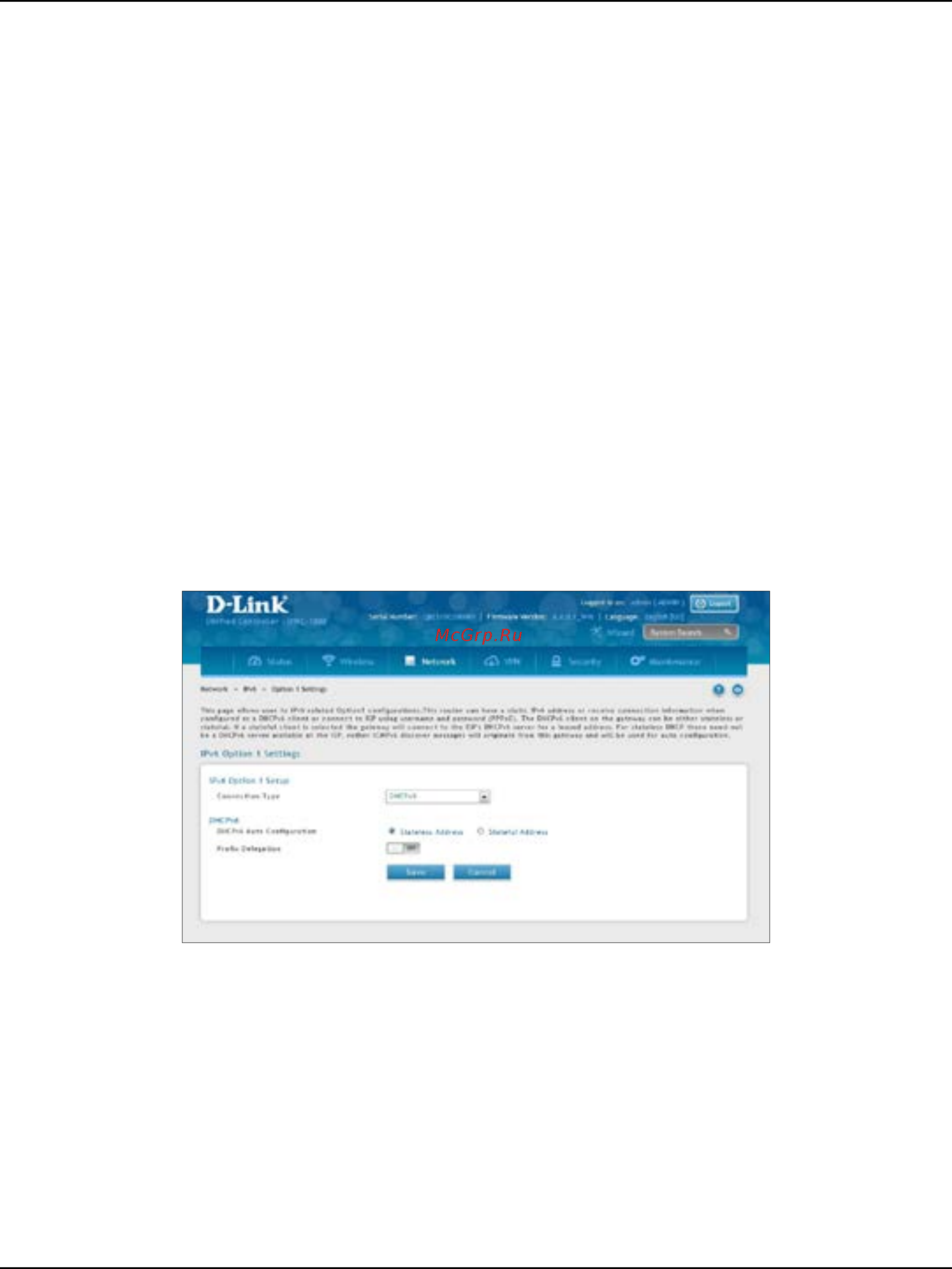 D-Link DWC-1000 [138/368] Ipv6 option 1 2 settings