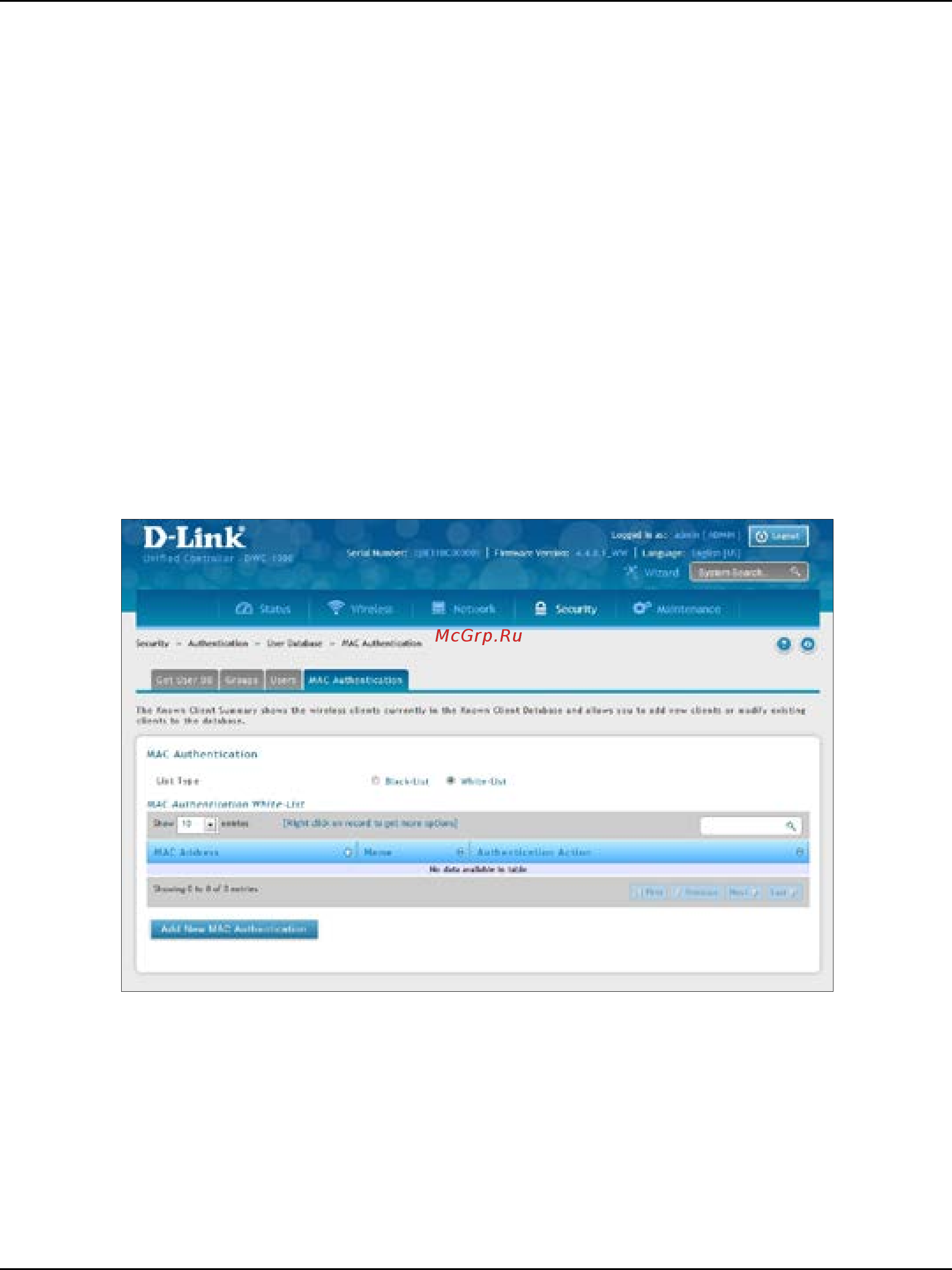 D-Link DWC-1000 [191/368] Client management