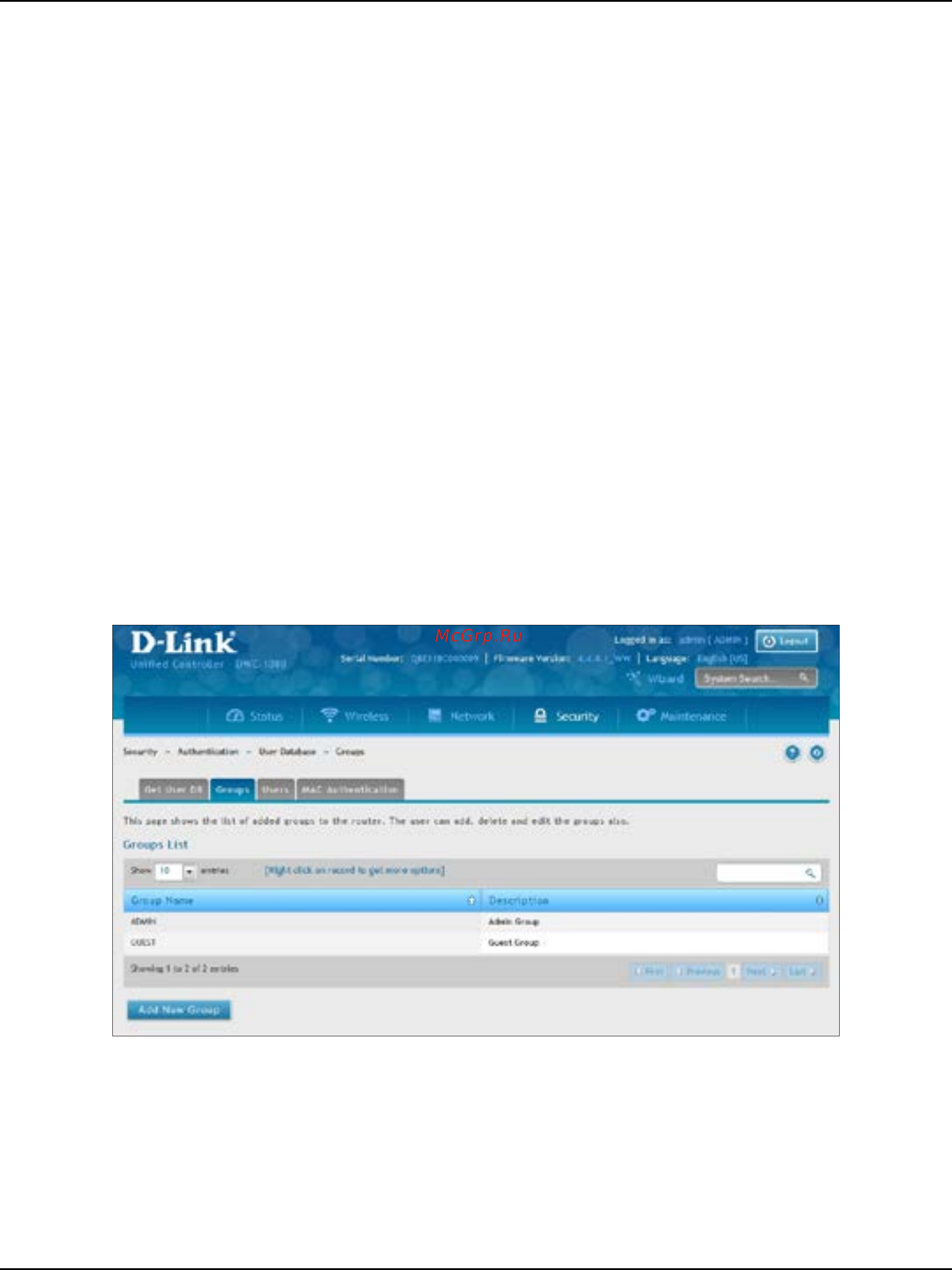 D-Link DWC-1000 [194/368] Group management