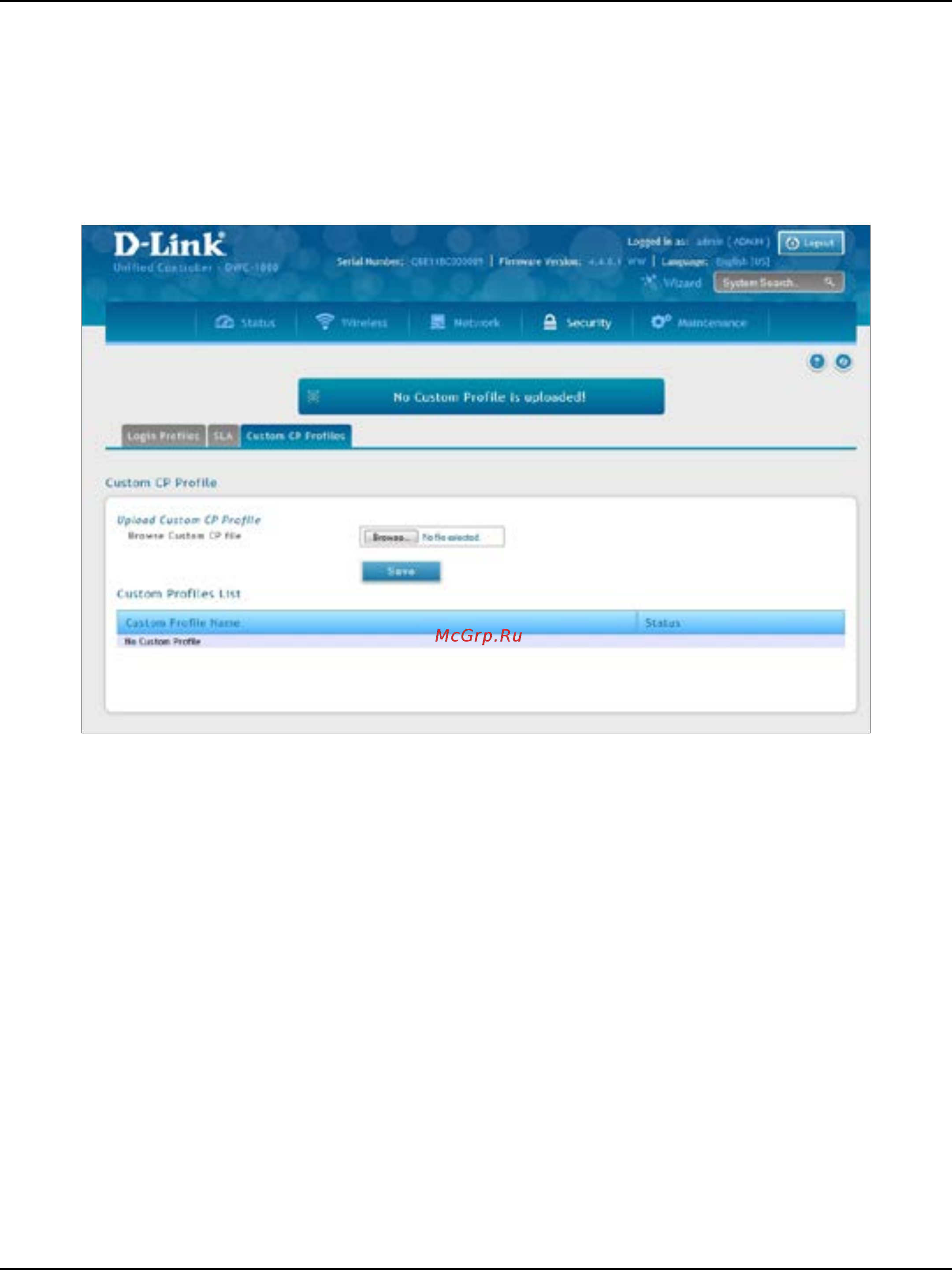 D-Link DWC-1000 [215/368] Upload a custom profile
