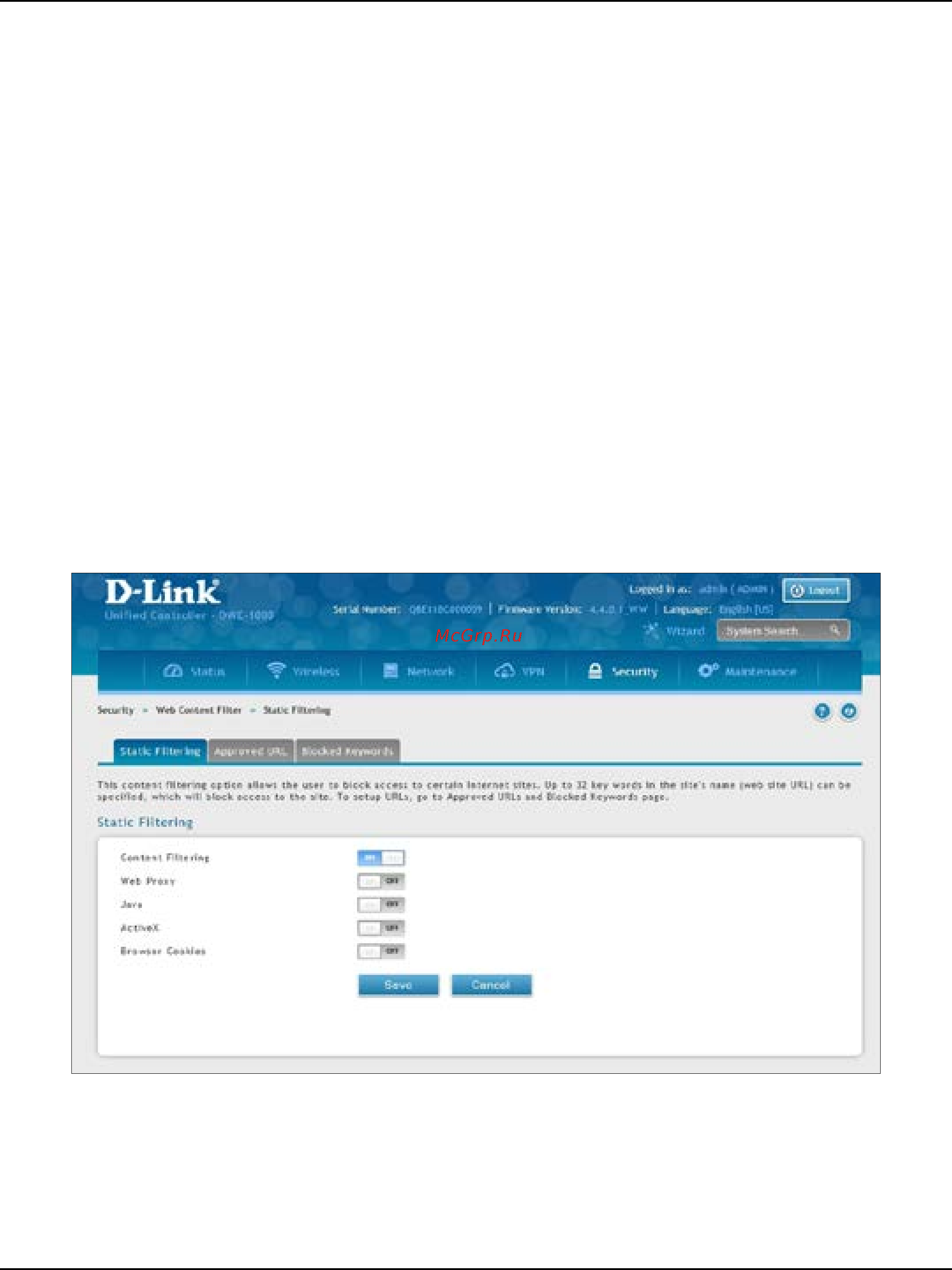 D-Link DWC-1000 [227/368] Web content filter