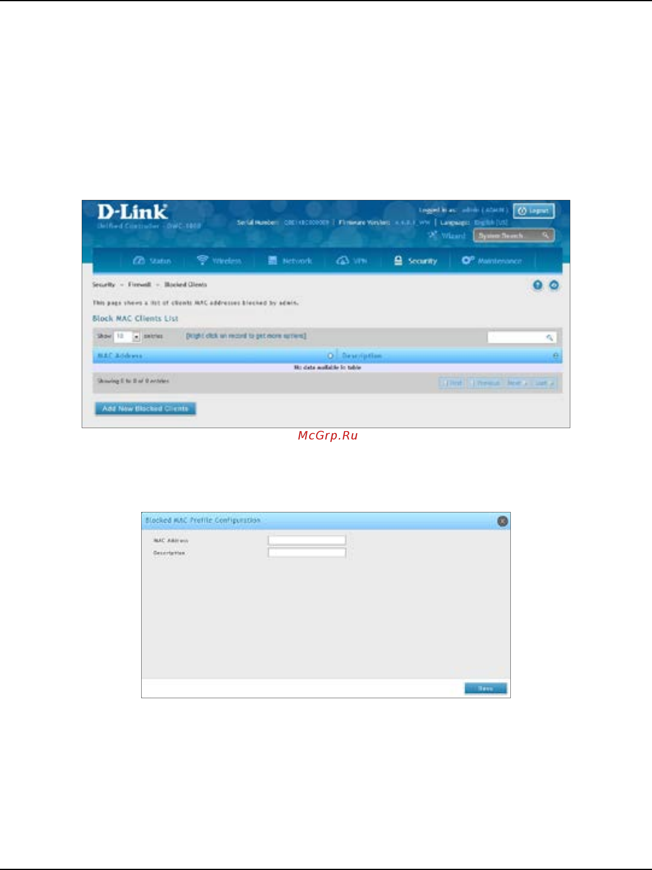 D-Link DWC-1000 [234/368] Blocked clients