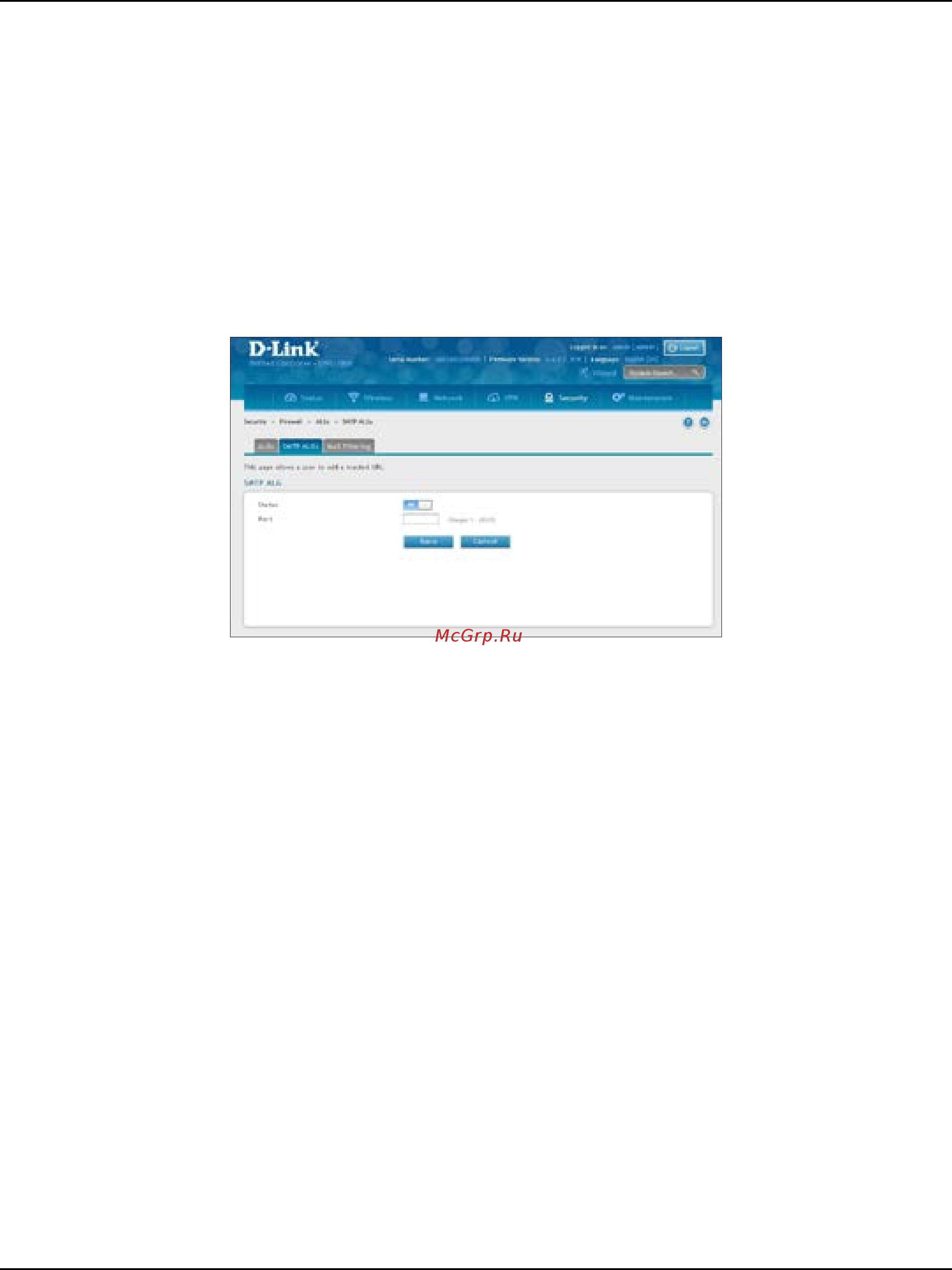D-Link DWC-1000 [237/368] Smtp algs
