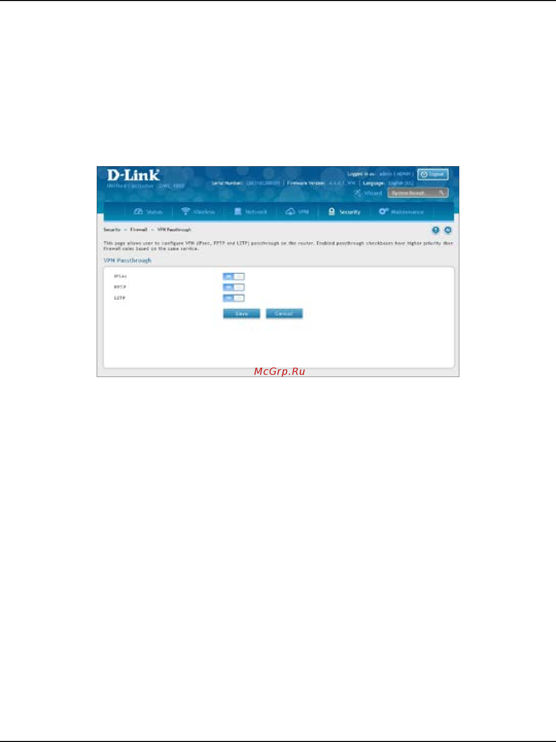D-Link DWC-1000 [239/368] Vpn passthrough