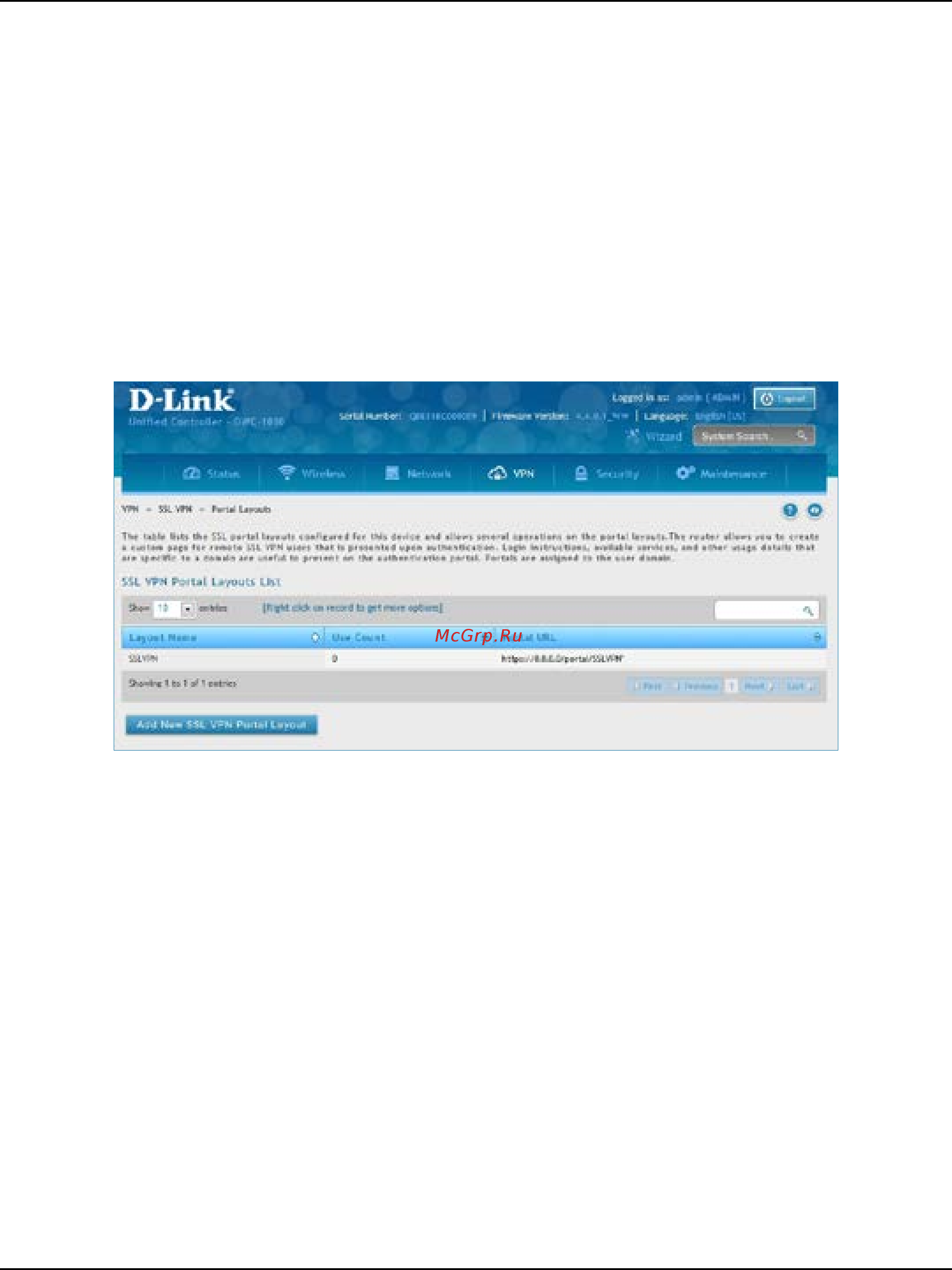 D-Link DWC-1000 [262/368] Portal layouts