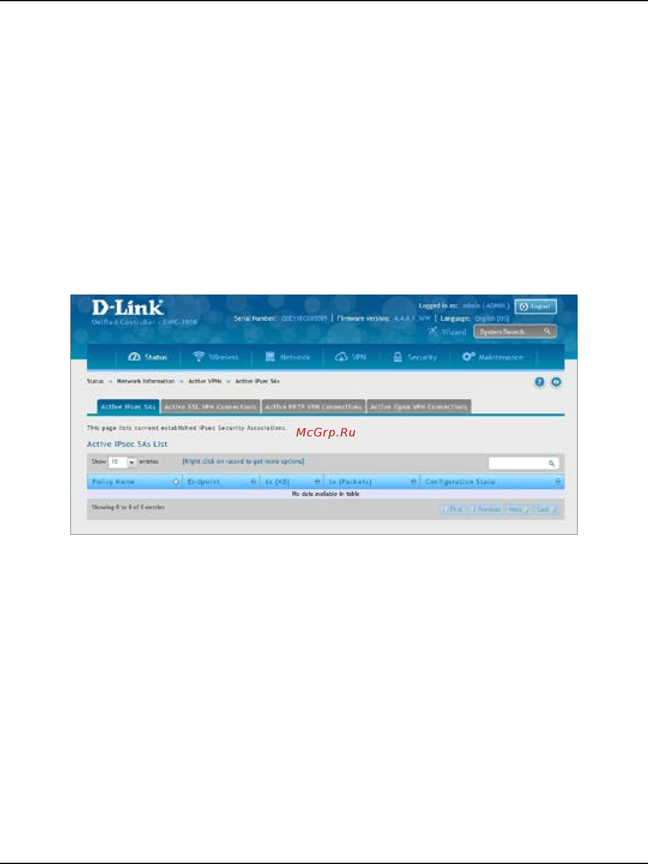 D-Link DWC-1000 [284/368] Viewing vpn sessions