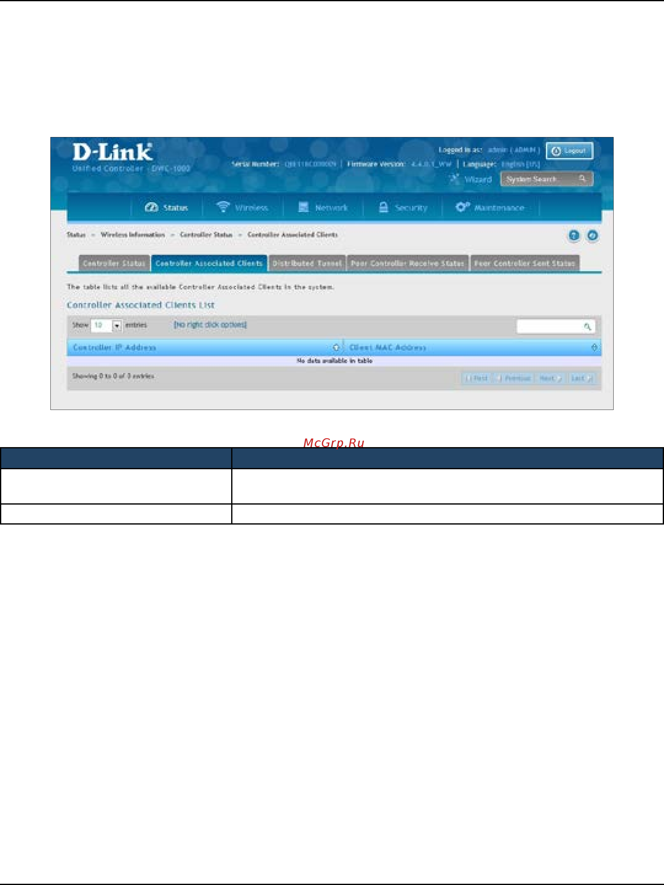 D-Link DWC-1000 [288/368] Controller associated clients