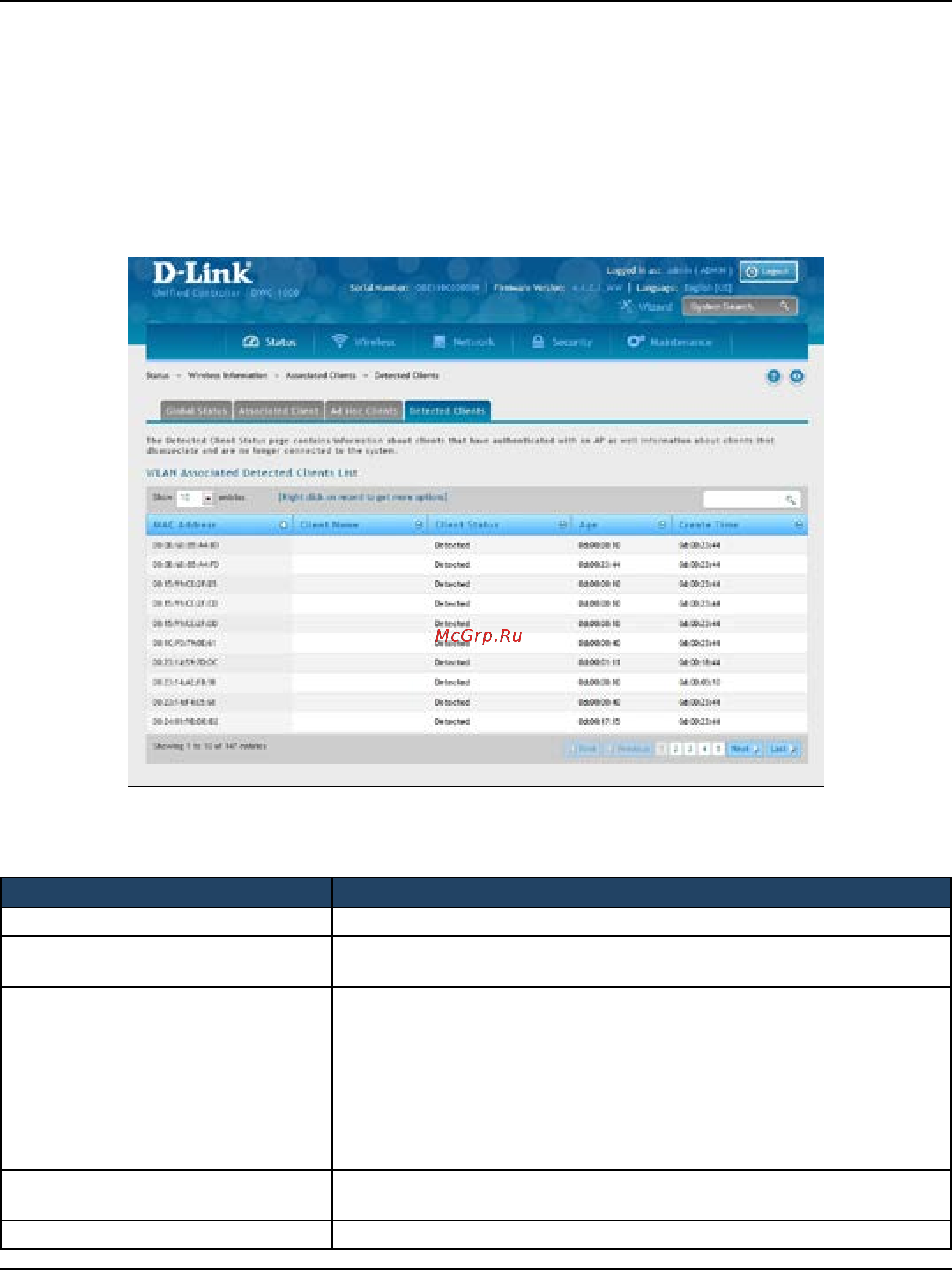 D-Link DWC-1000 [311/368] Detected clients