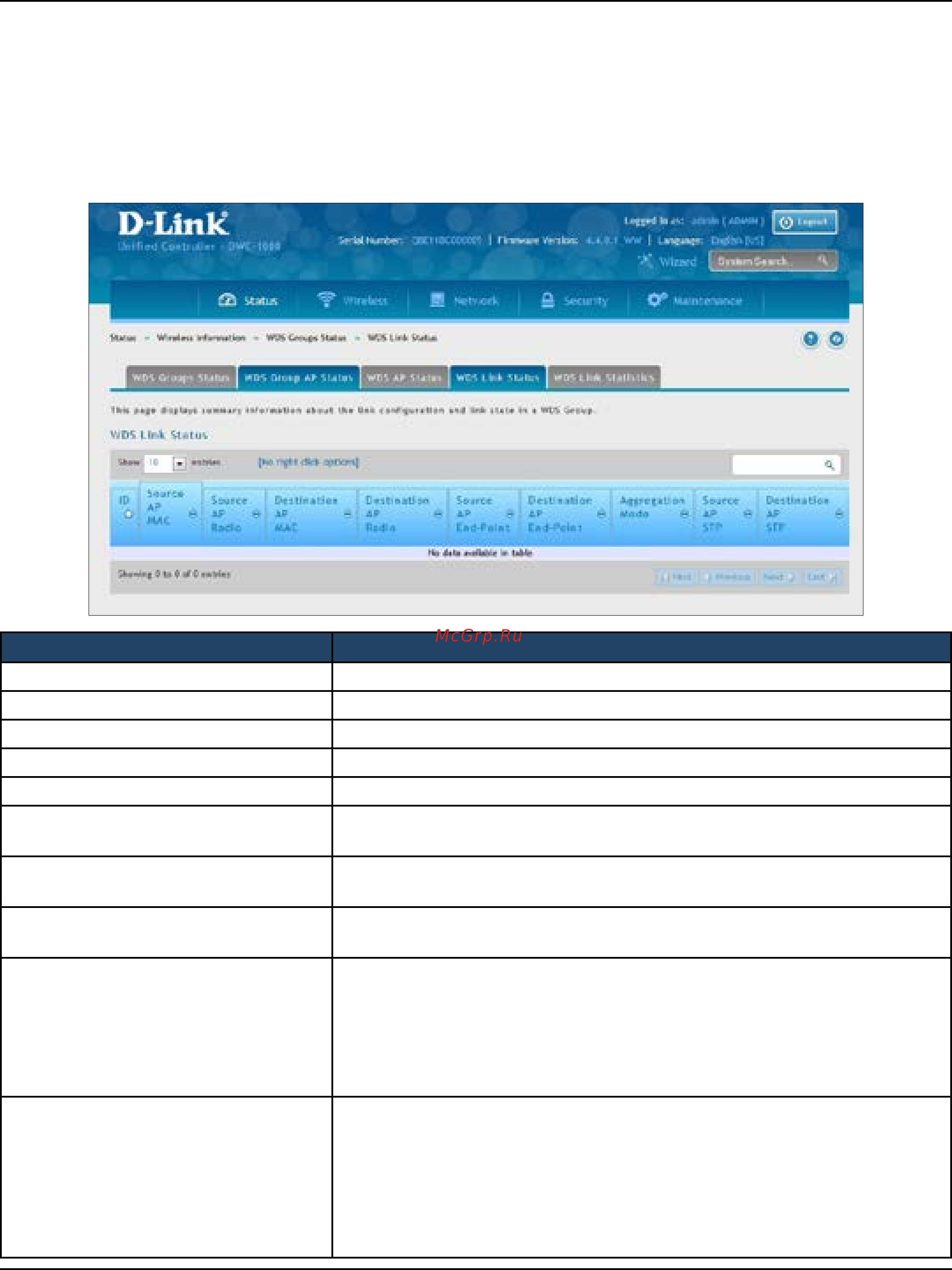 D-Link DWC-1000 [318/368] Viewing wds link status