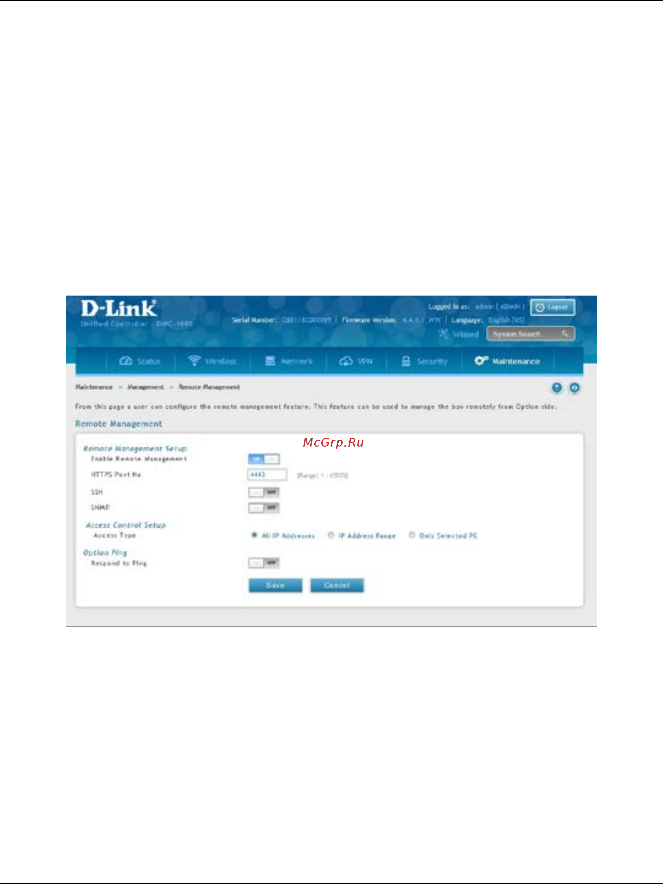 D-Link DWC-1000 [324/368] Remote management