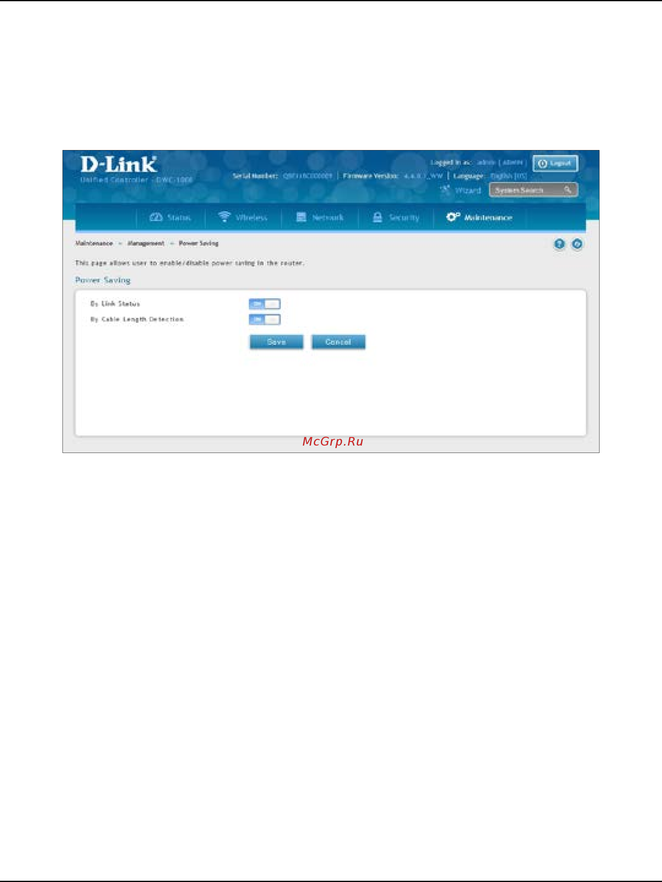 D-Link DWC-1000 [325/368] Power saving settings