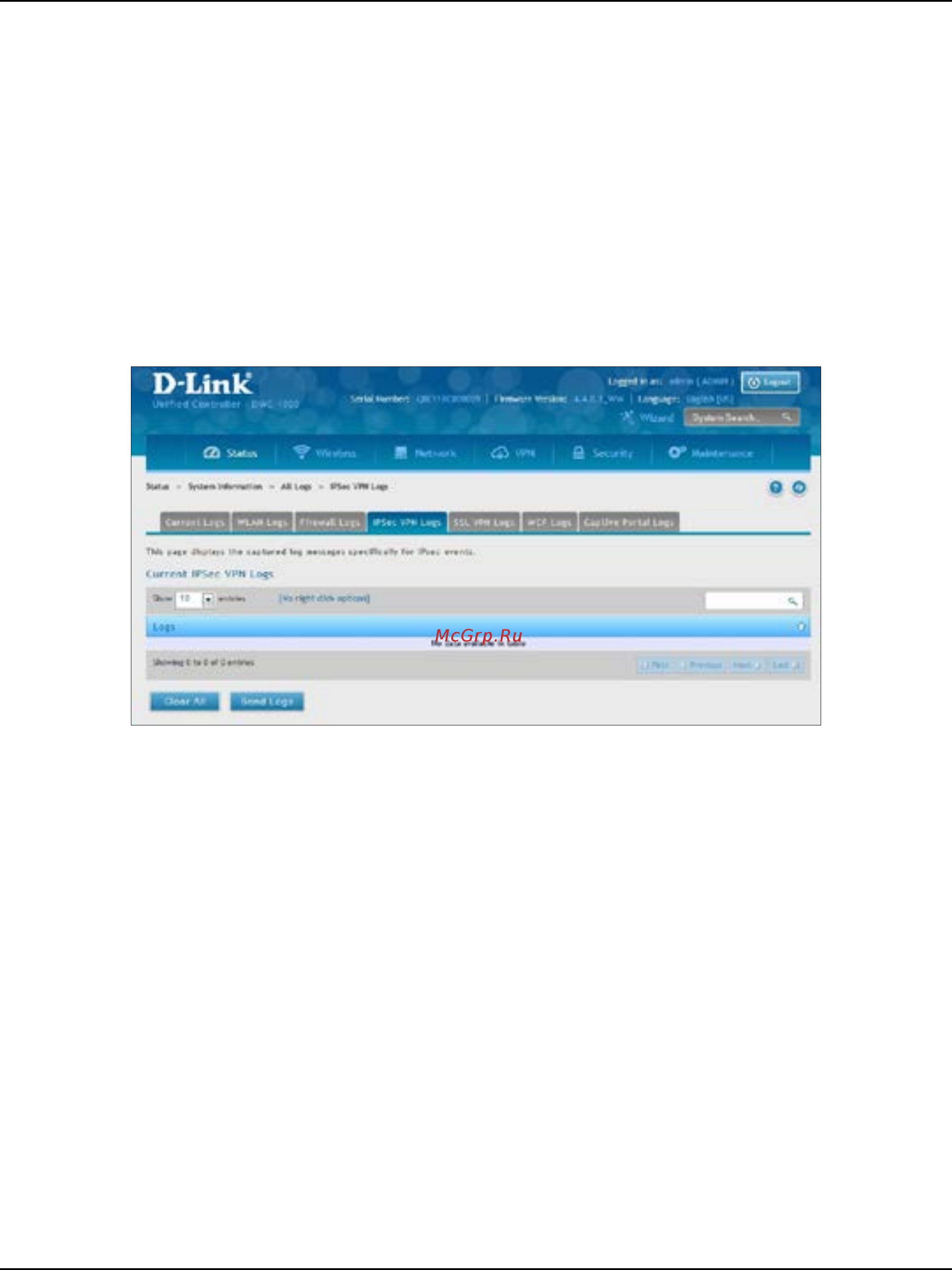 D-Link DWC-1000 [359/368] Ipsec vpn logs