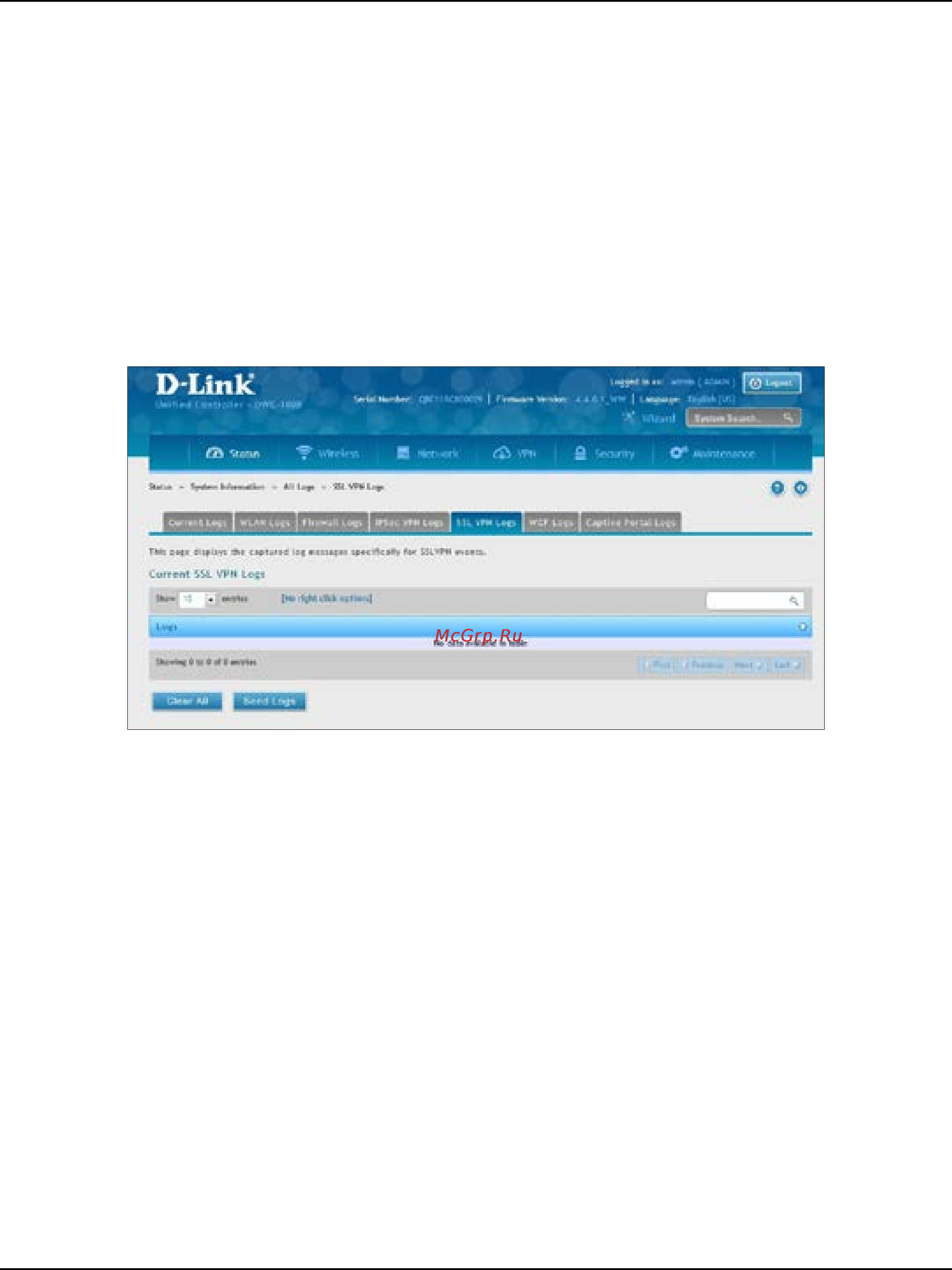 D-Link DWC-1000 [360/368] Ssl vpn logs