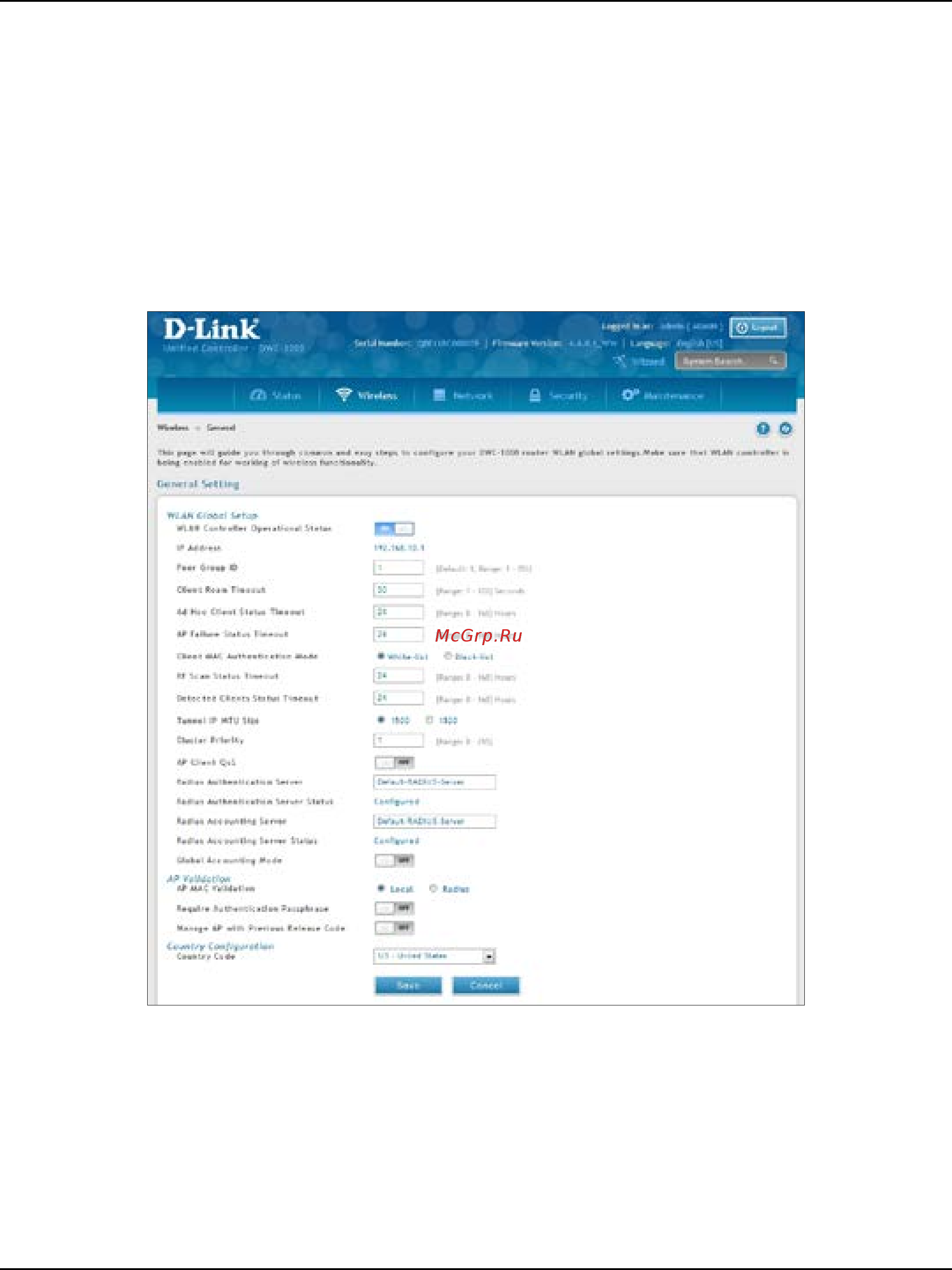 D-Link DWC-1000 [64/368] Wlan general settings