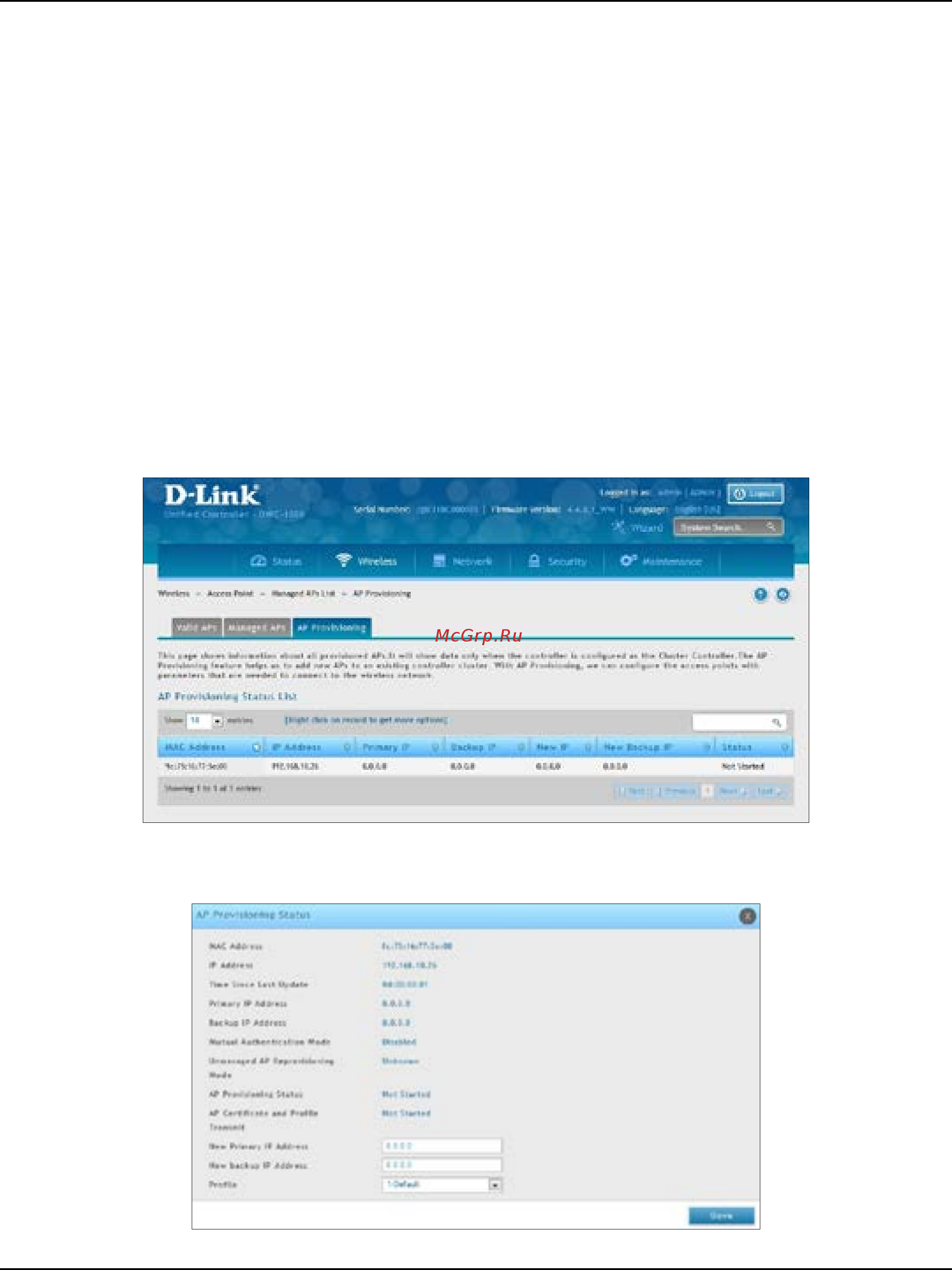D-Link DWC-1000 [86/368] Configure ap provisioning